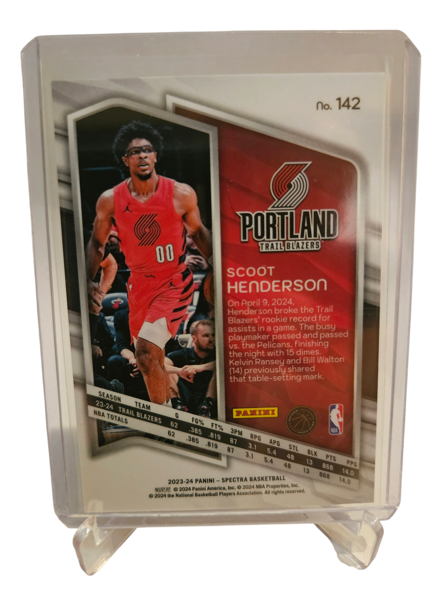 2023-24 Panini Spectra #142 Scoot Henderson Rookie Card