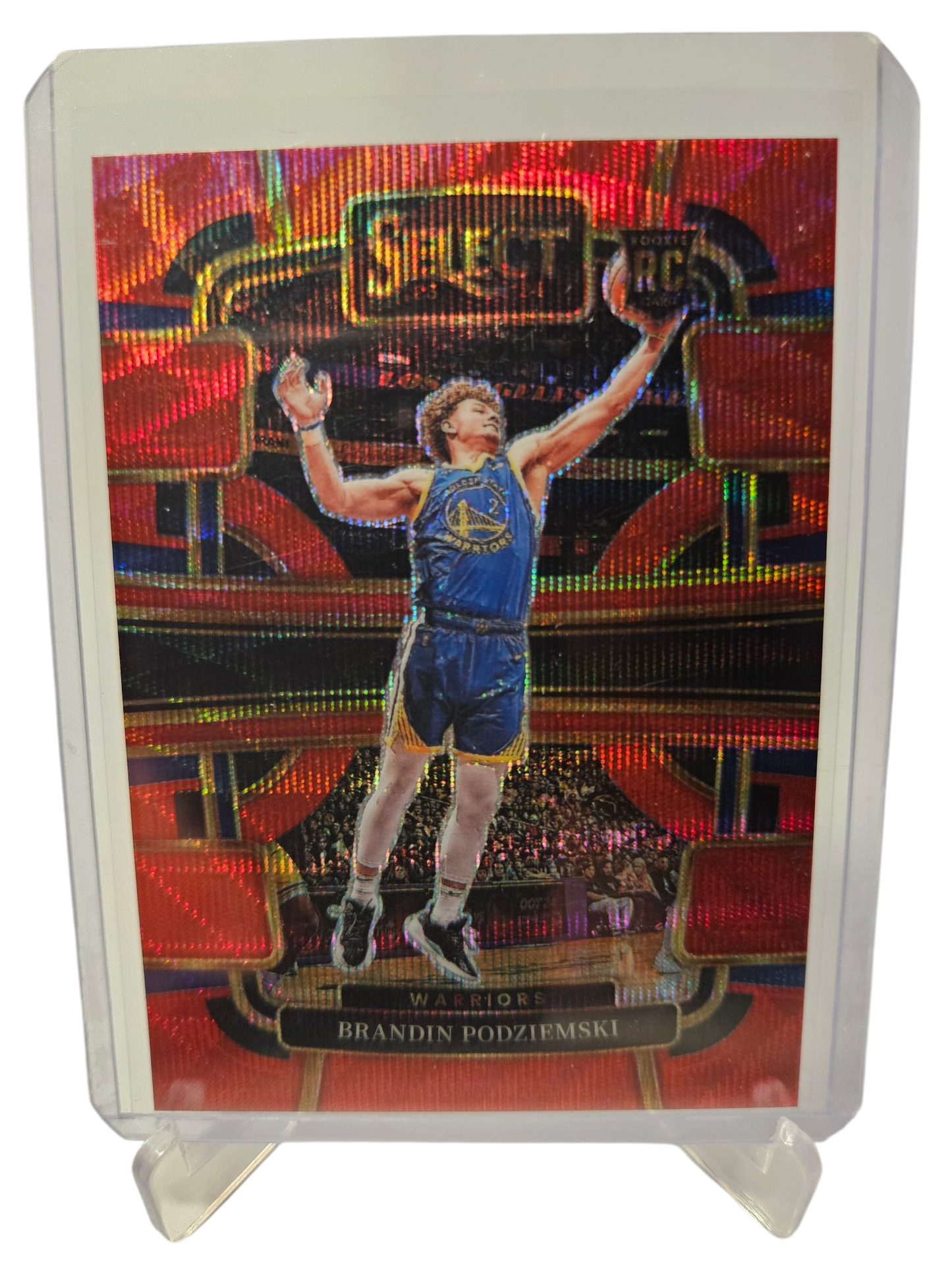 2023-24 Panini Select #93 Brandin Podziemski Rookie Card Red Wave Prizm