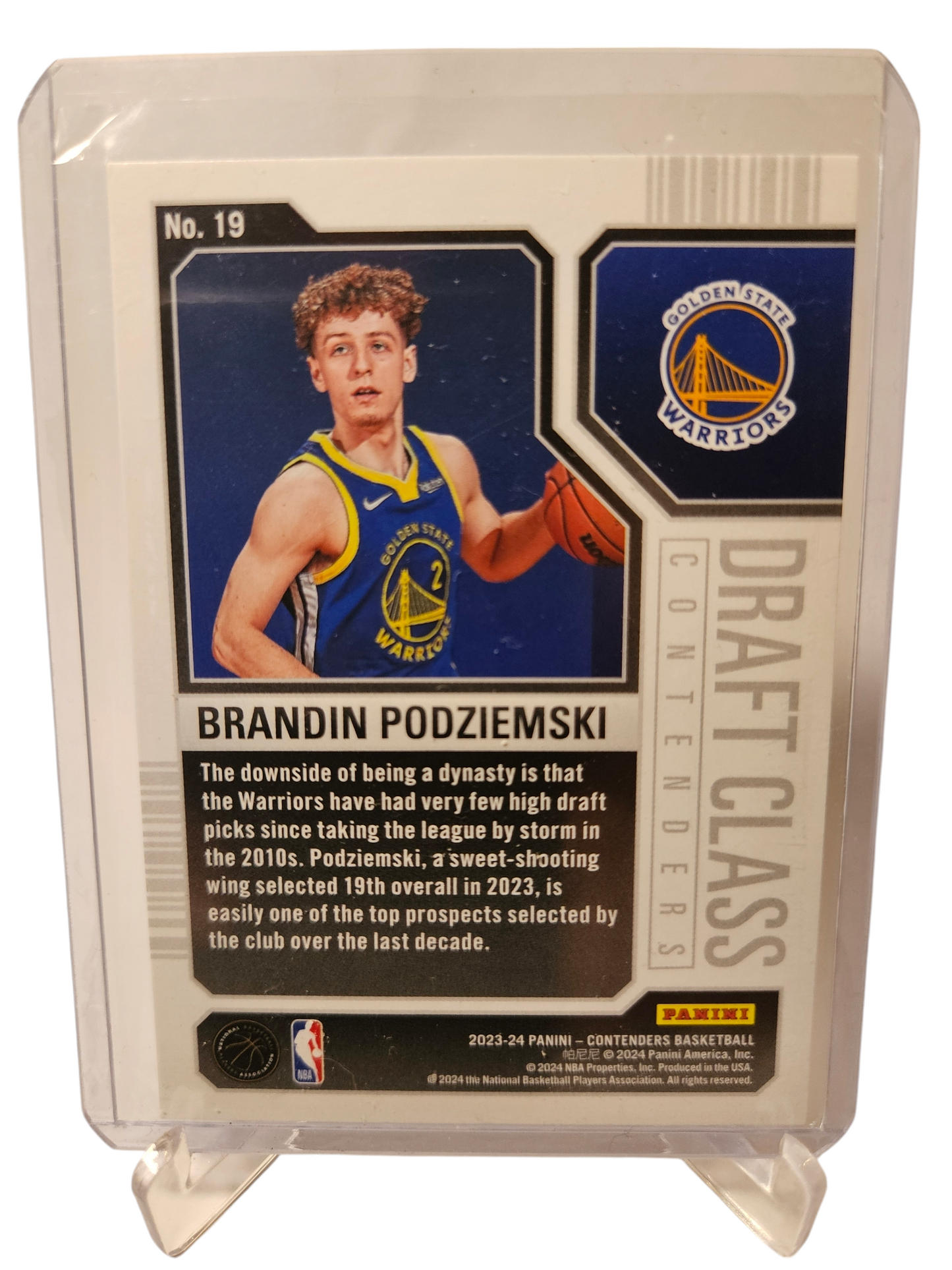 2023-24 Panini Contenders #14 Brandin Podziemski Rookie Card Draft Class