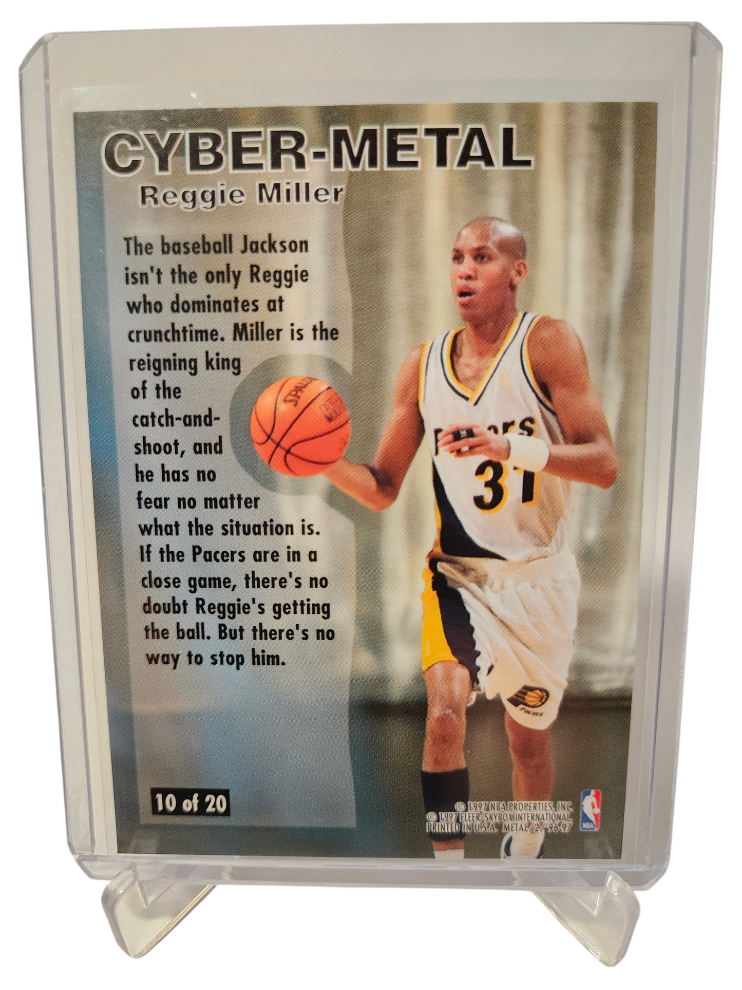 1996-97 Fleer Metal #10 of 20 Reggie Miller Cyber-Metal