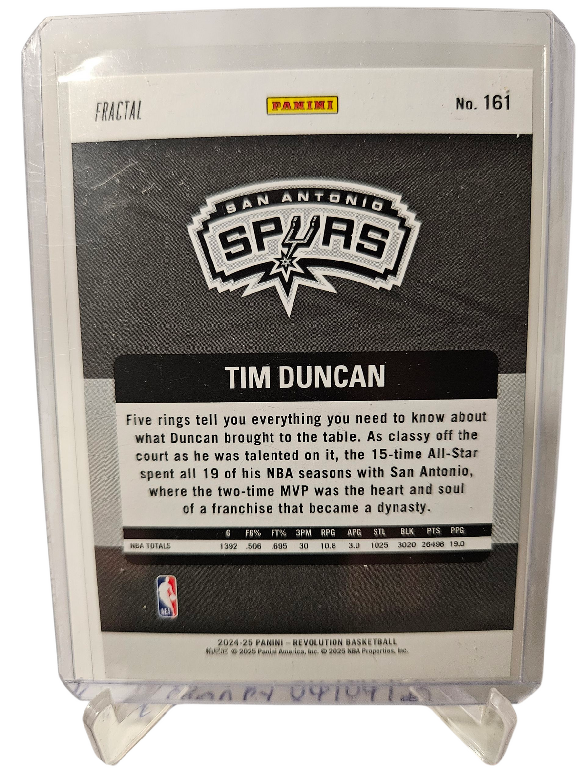 2024-25 Panini Revolution #161 Tim Duncan Legends Fractal