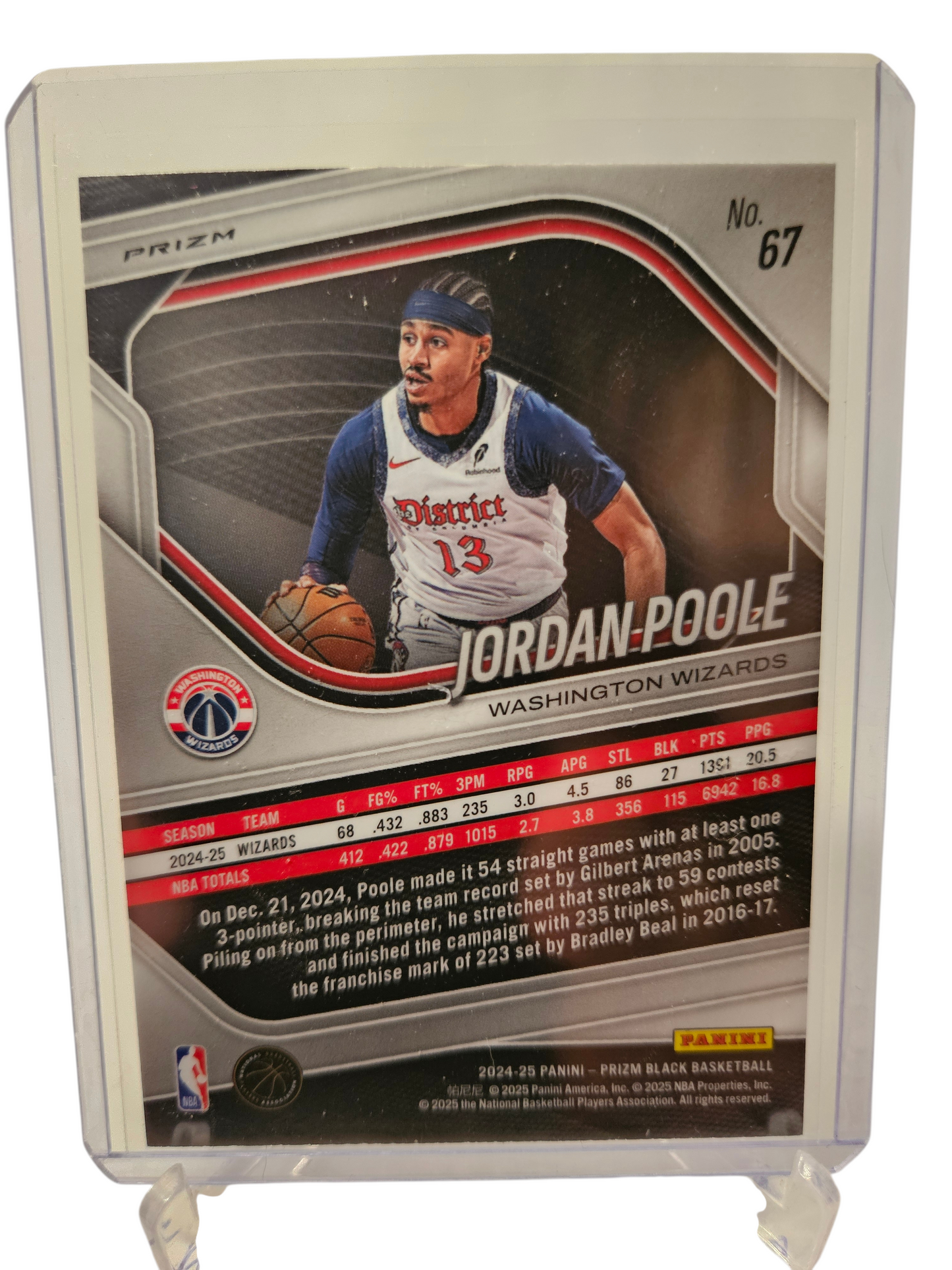 2024-25 Panini Black #67 Jordan Poole Silver Prizm