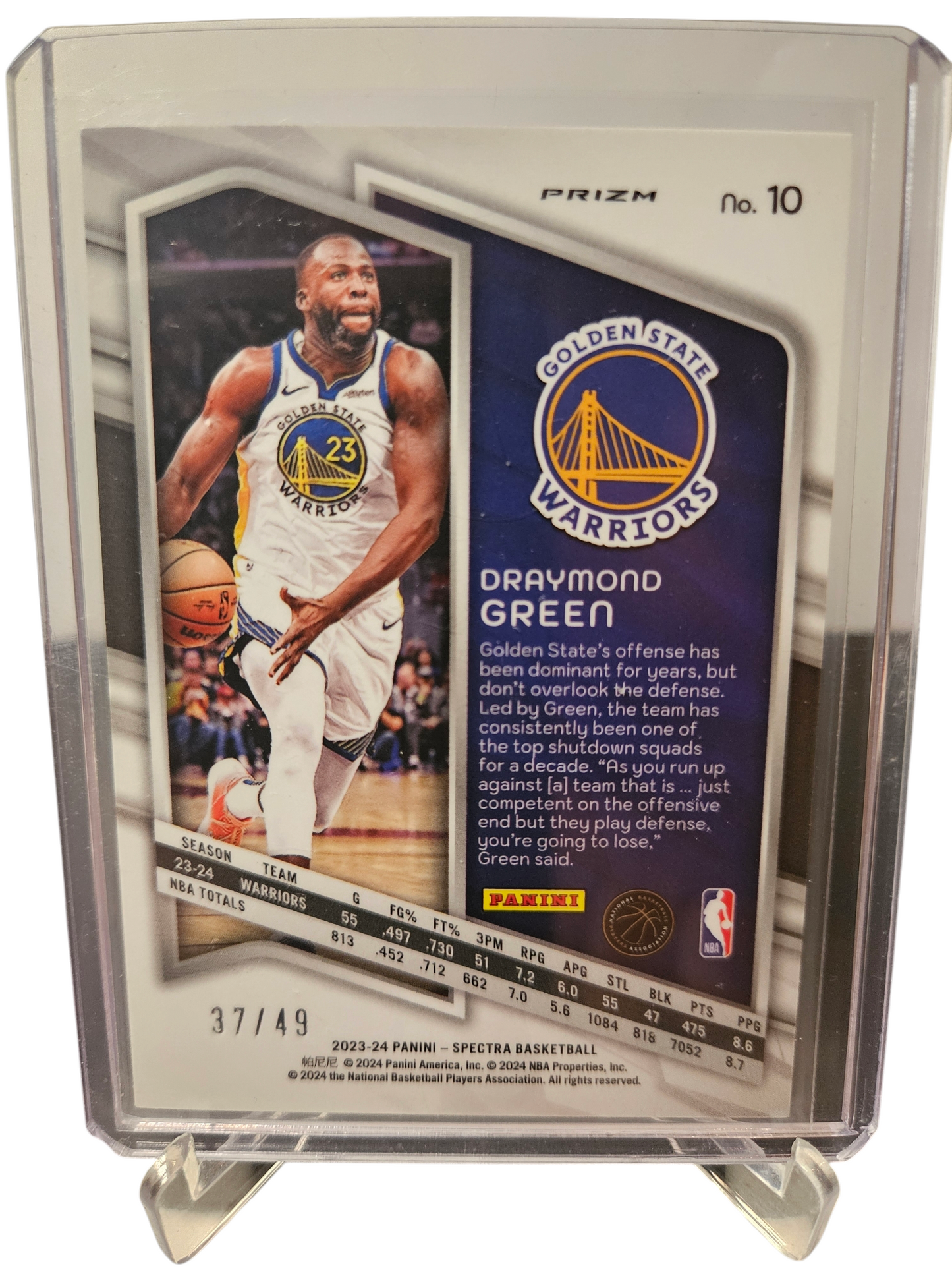 2023-24 Panini Specrta #10 Draymond Green Cracked Ice Prizm 37/49