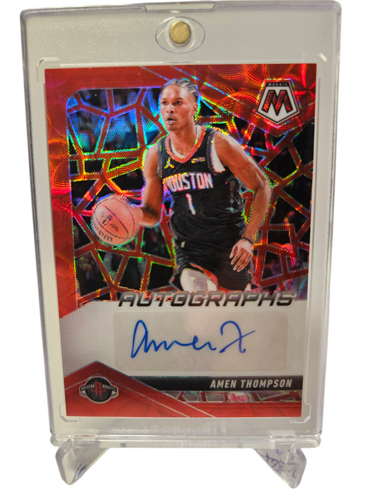 2024-25 Panini Mosaic #AM-AMN Amen Thompson Autograph Red Scope