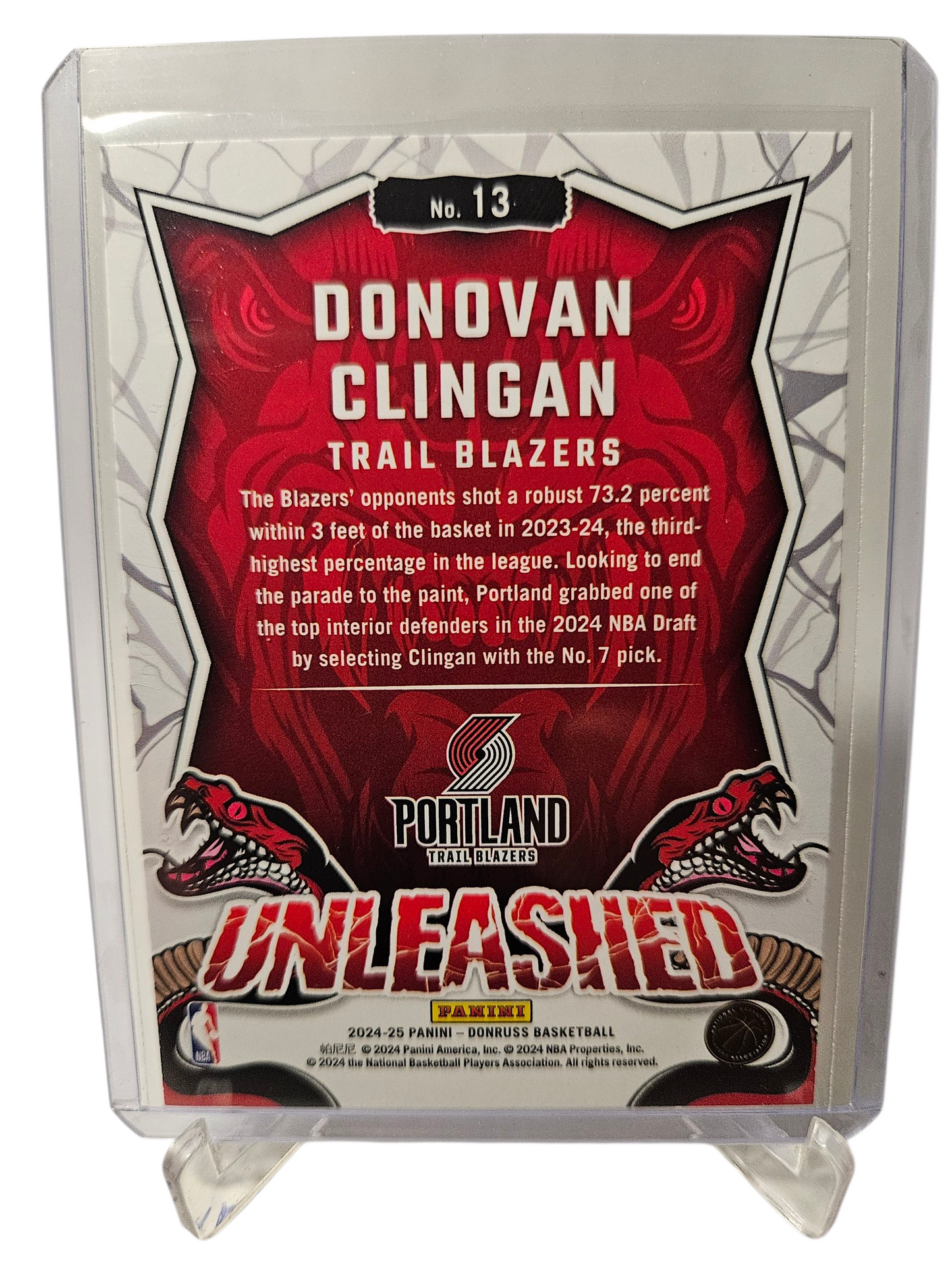 2024-25 Panini Donruss #13 Donovan Clingan Rookie Card Unleashed