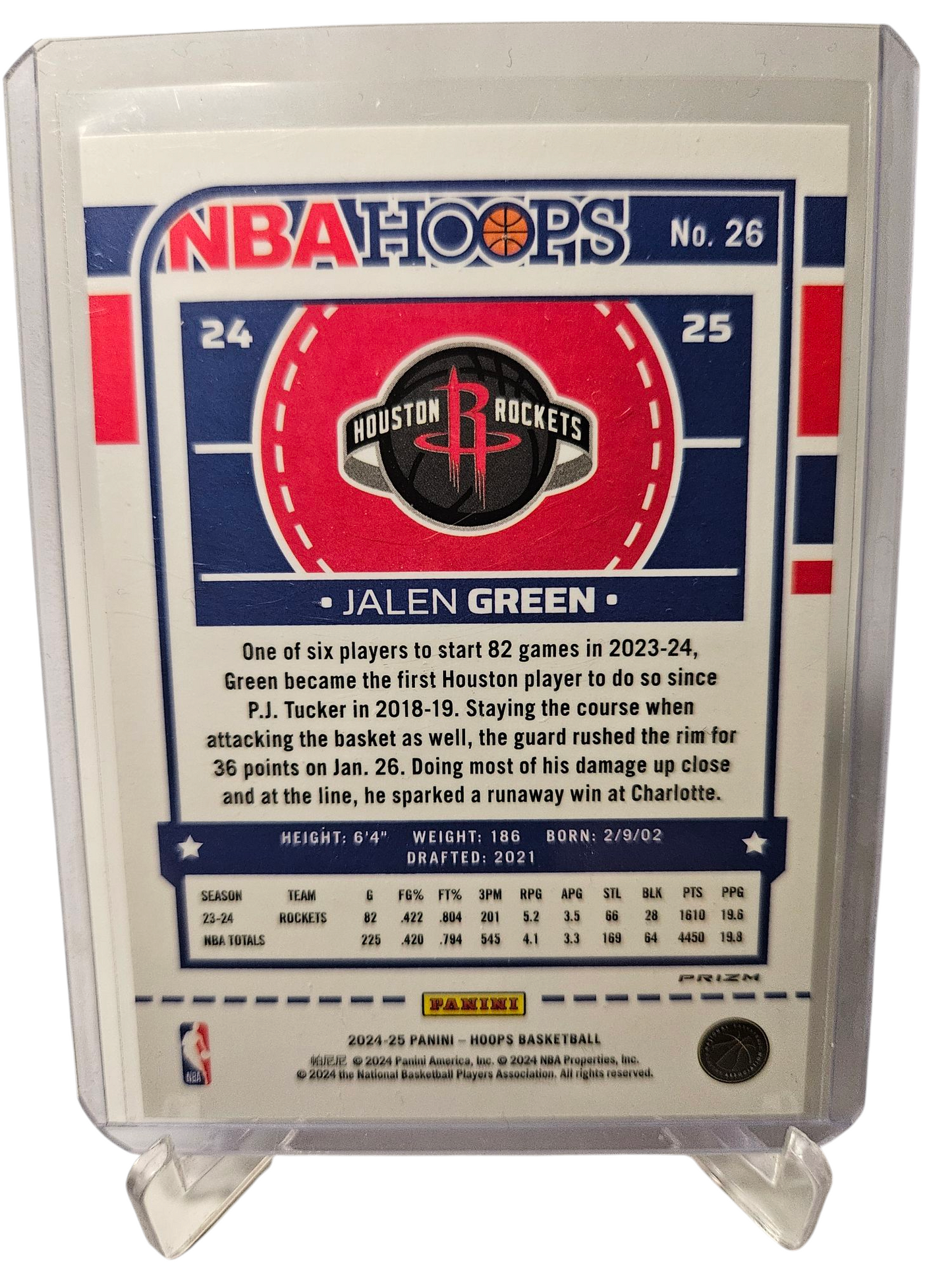 2024-25 Panini Hoops #26 Jalen Green Silver Holo