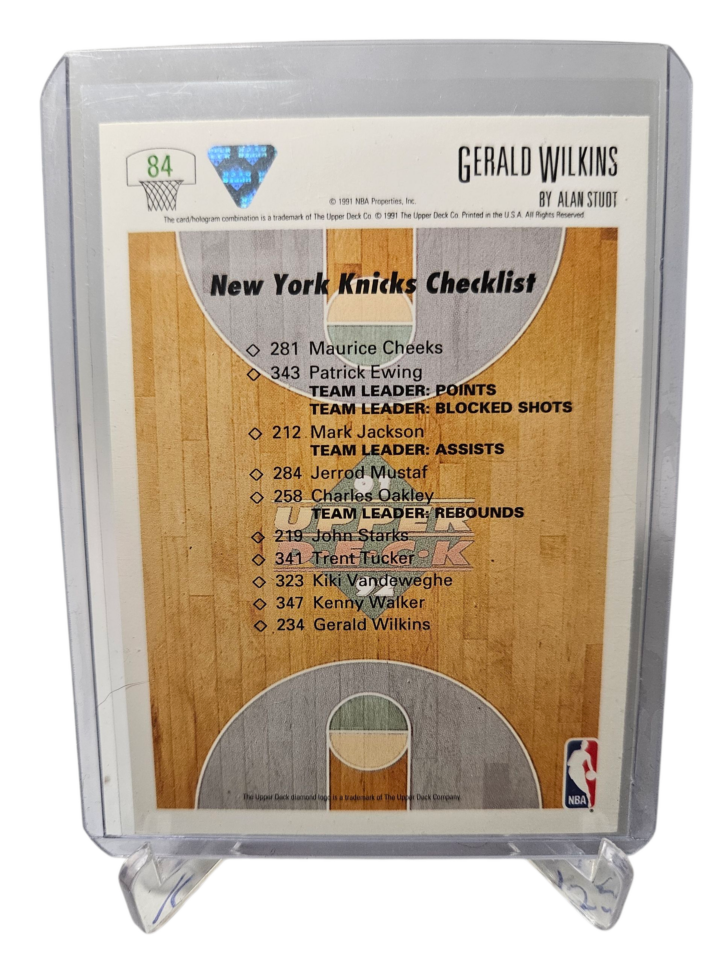 1991 Upper Deck #84 Gerald Wilkins New York Knicks Checklist