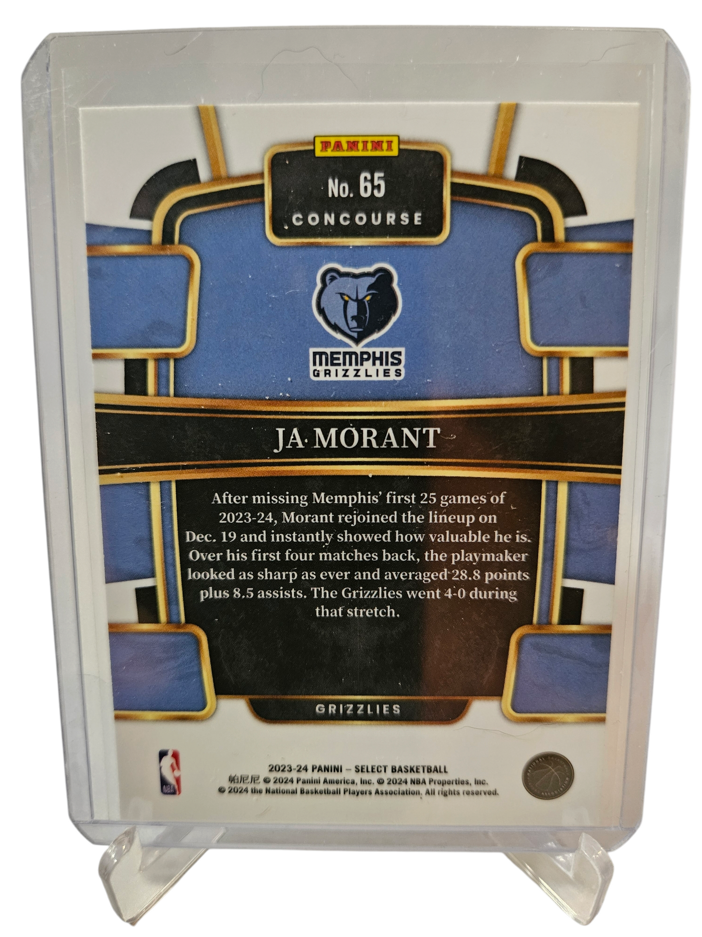 2023-24 Panini Select #65 JA Morant Concourse