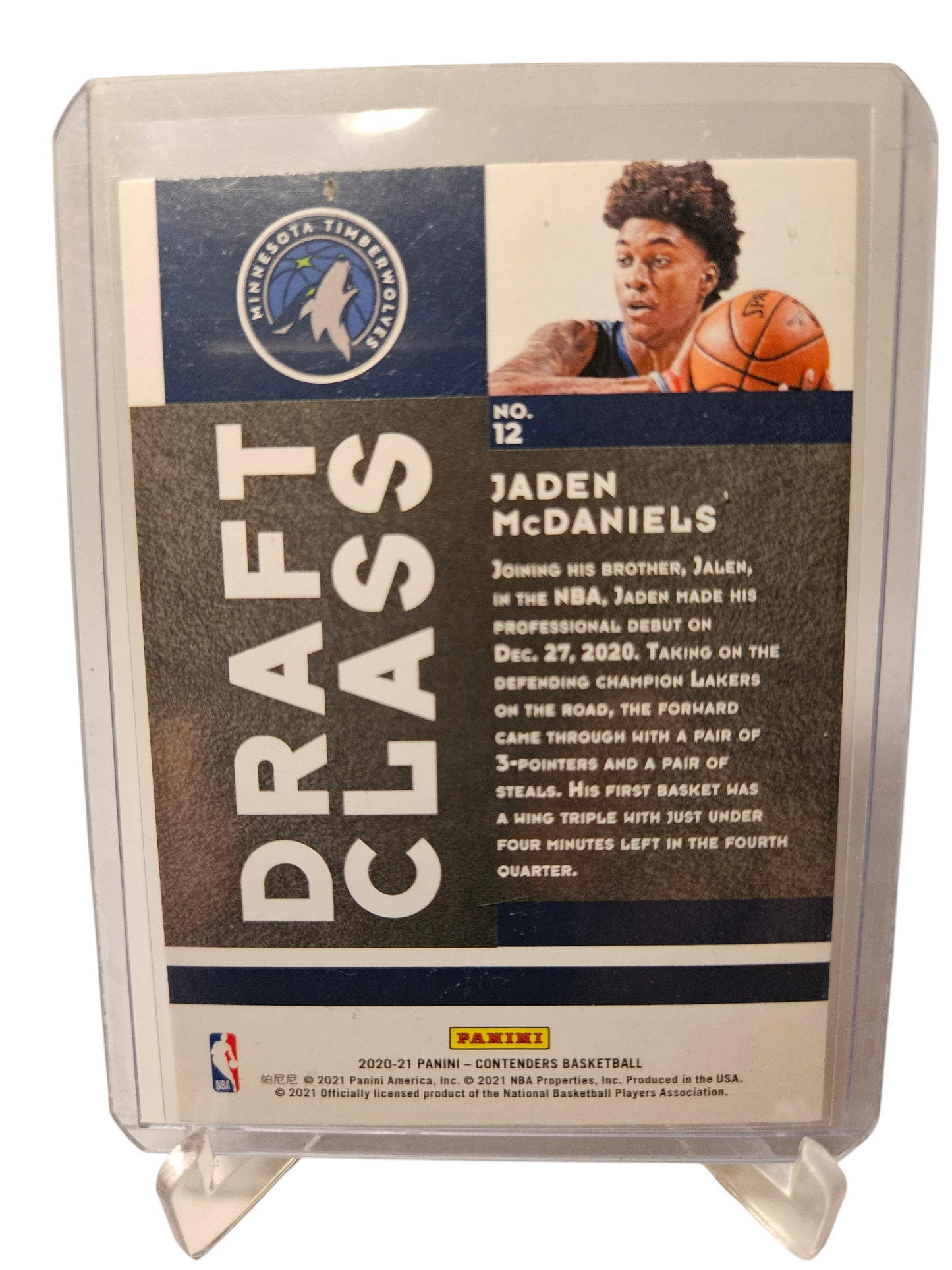 2021-22 Panini Contenders #12 Jaden McDaniels Rookie Card Draft Class