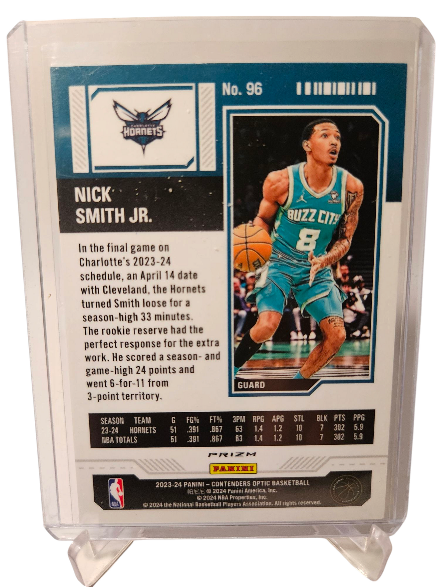 2023-24 Panini Contenders Optic #96 Nick Smith JR Rookie Card Season Ticket SP Red Scope