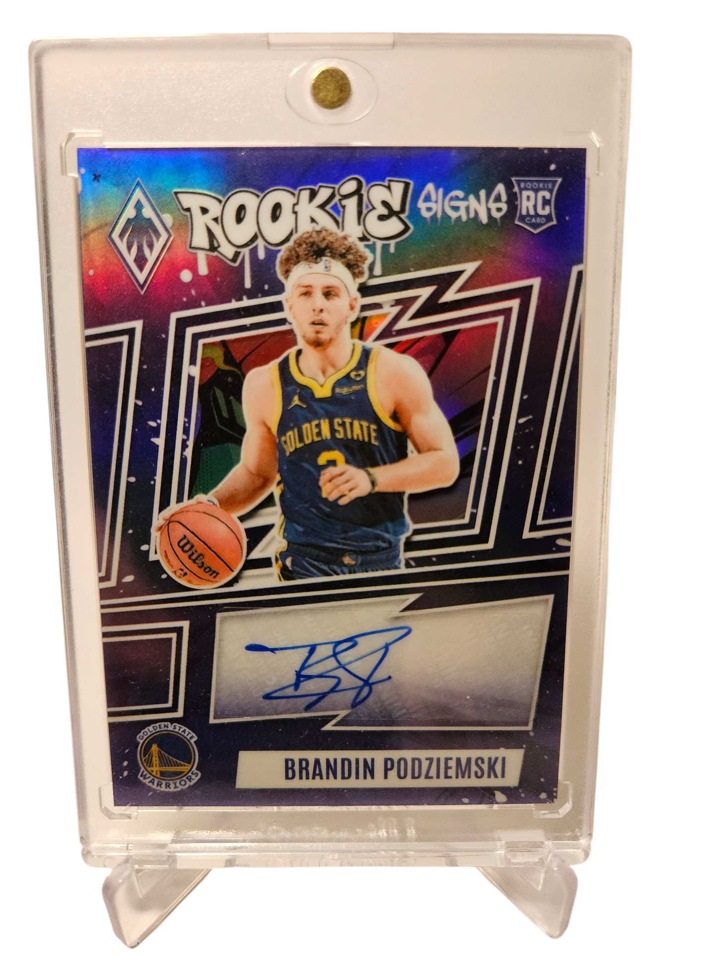 2023-24 Panini Phoenix #RS-BPZ Brandin Podziemski Rookie Signs Autograph Purple Holo 29/75