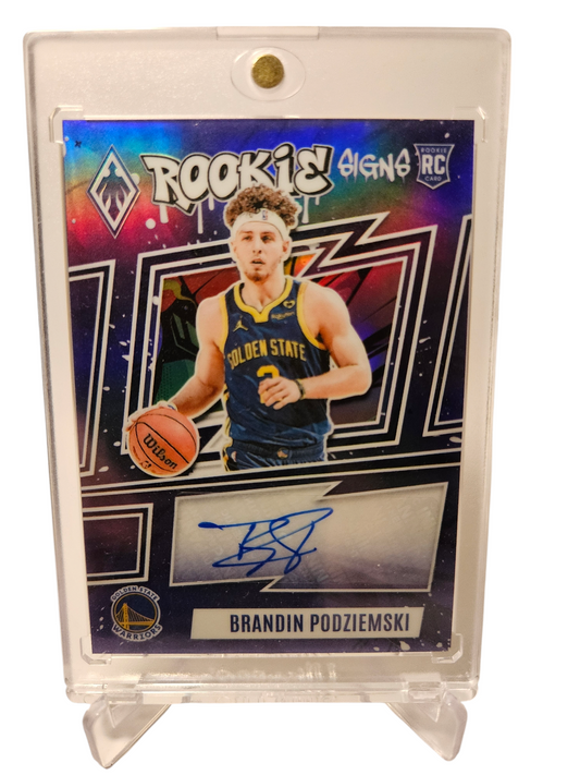 2023-24 Panini Phoenix #RS-BPZ Brandin Podziemski Rookie Signs Autograph Purple Holo 29/75
