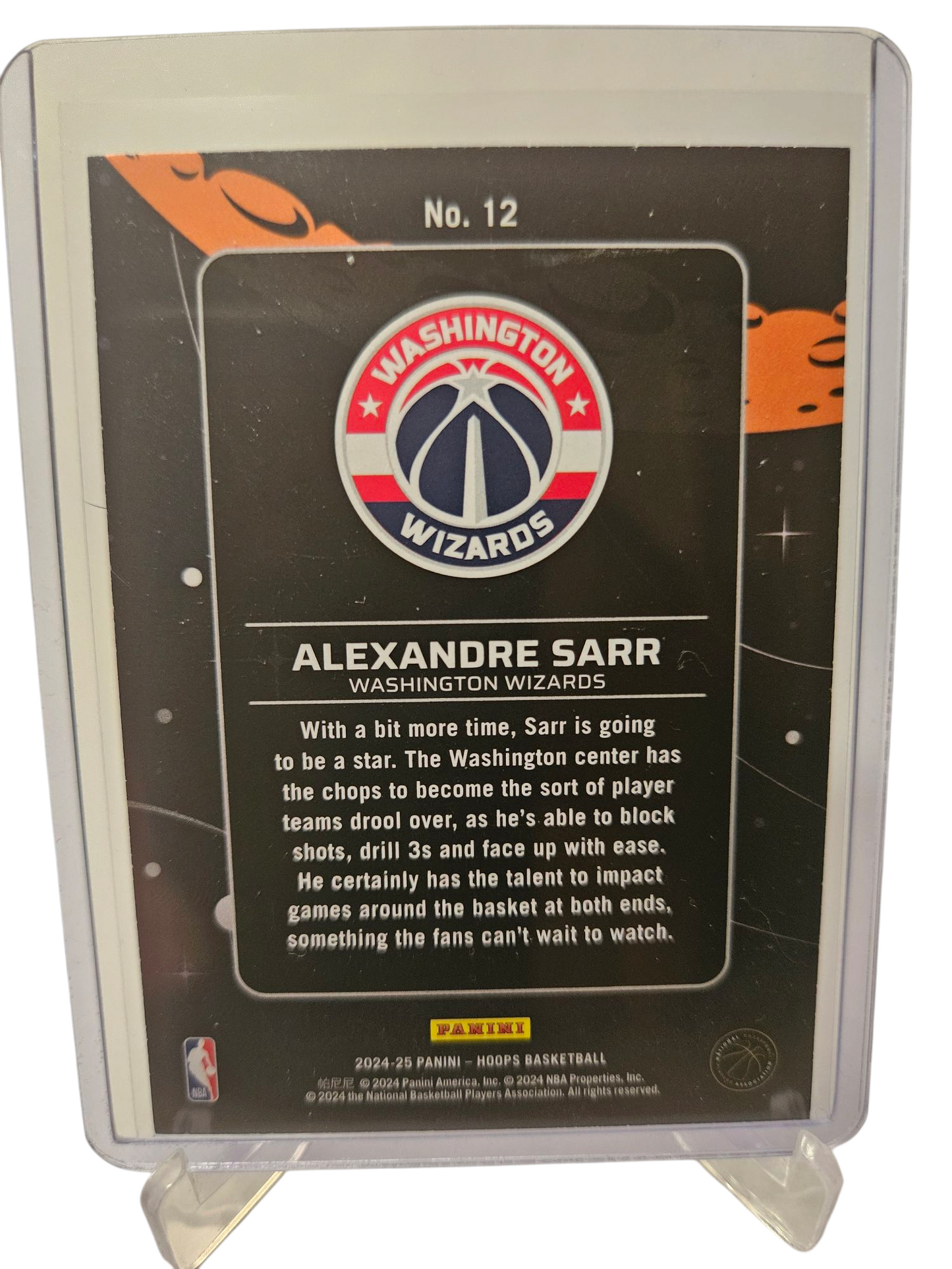 2024-25 Panini Hoops #12 Alexandre Sarr Rookie Card Anti Gravity