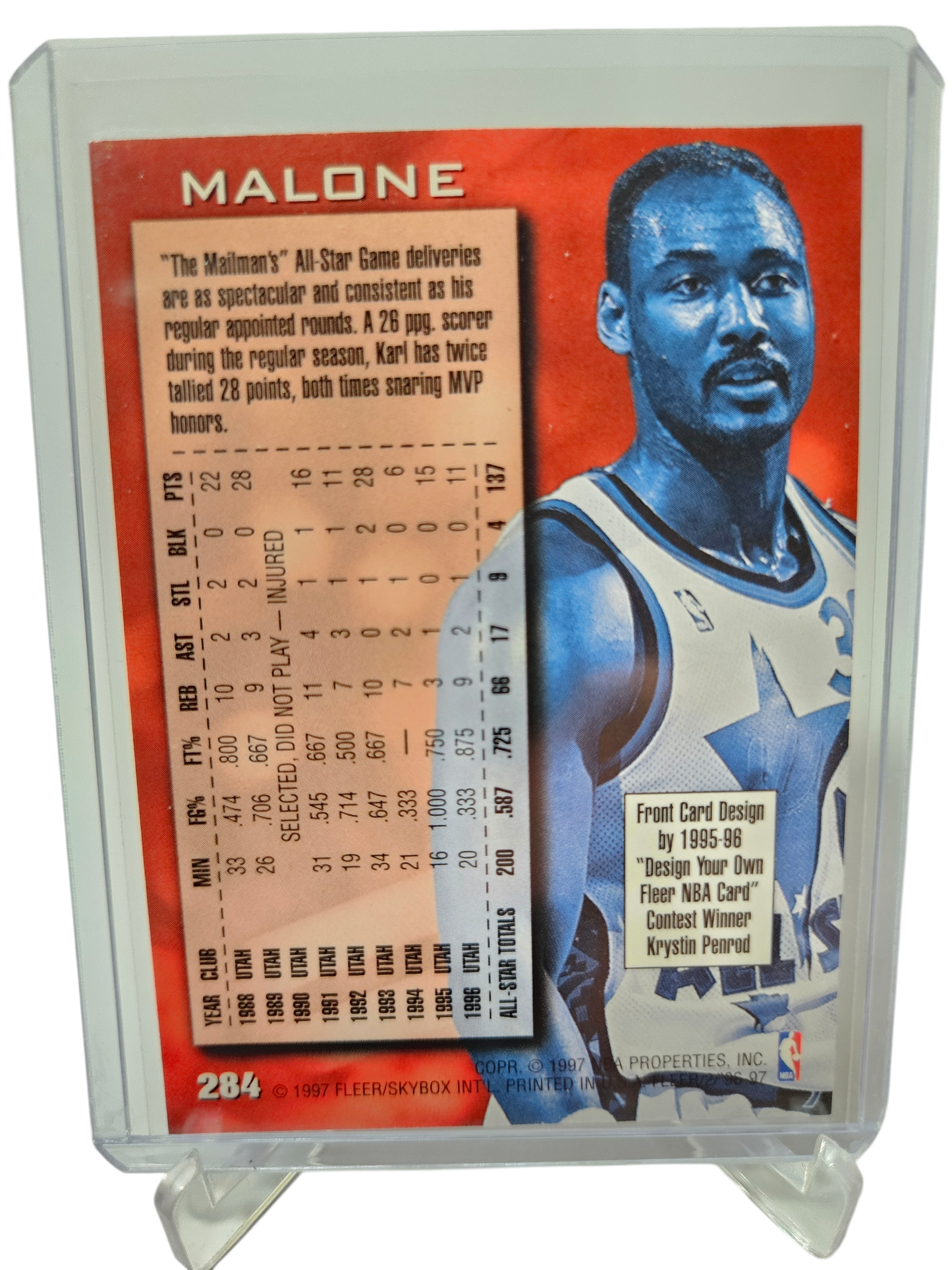 1996-97 Fleer #284 Karl Malone NBA All-Star 8 Retro