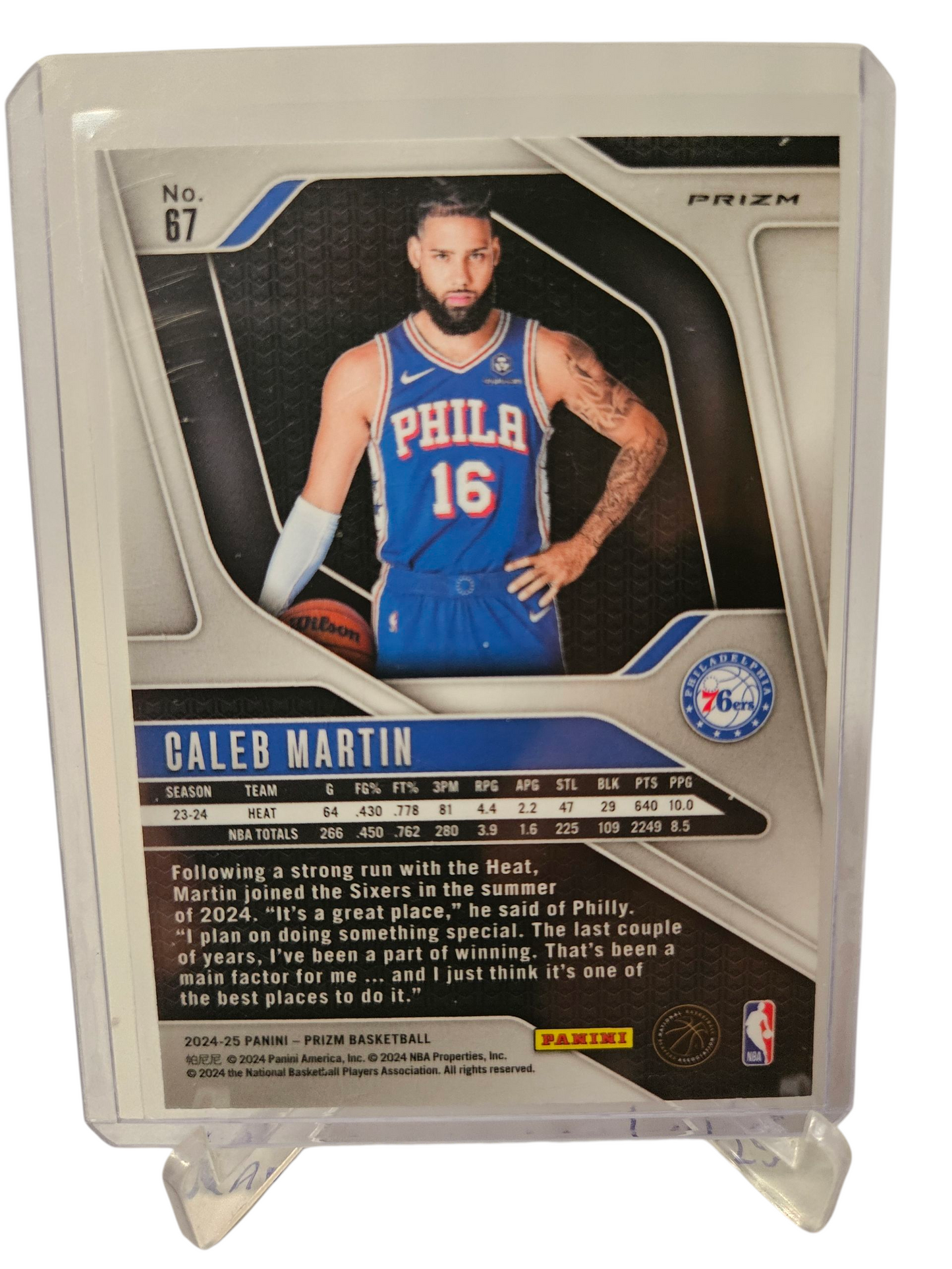 2024-25 Panini Prizm #67 Caleb Martin Silver Cracked Ice Prizm