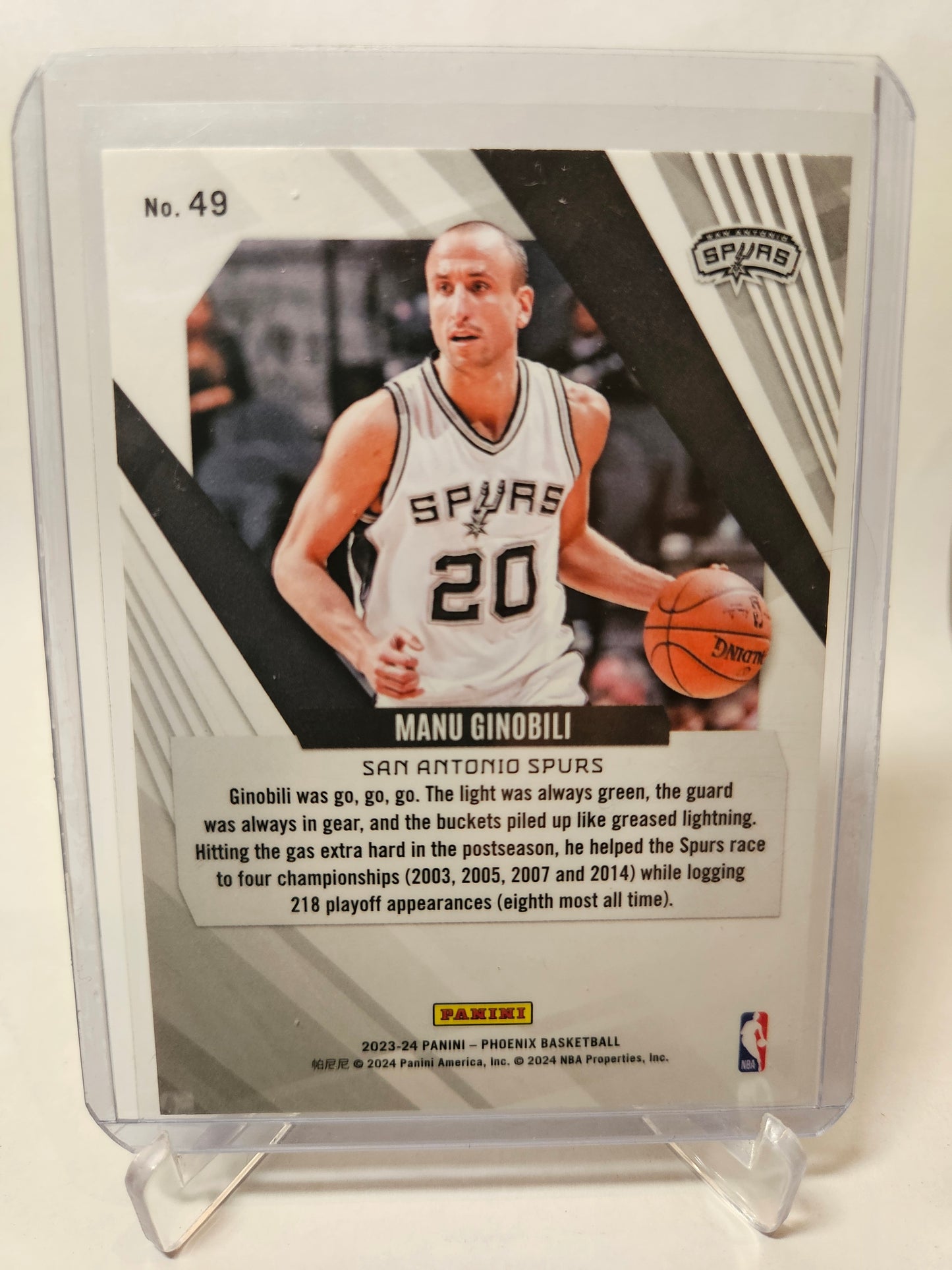 2023-24 Panini Phoenix #49 Manu Ginobili Silver Holo