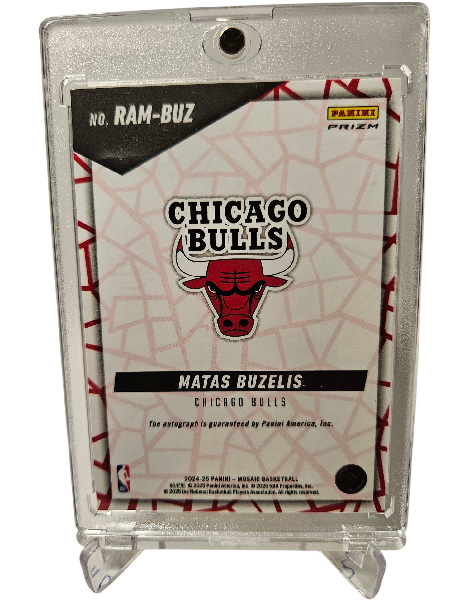 2024-25 Panini Mosaic #RAM- BUZ Matas Buzelis Rookie Card Autograph Mosaic Prizm