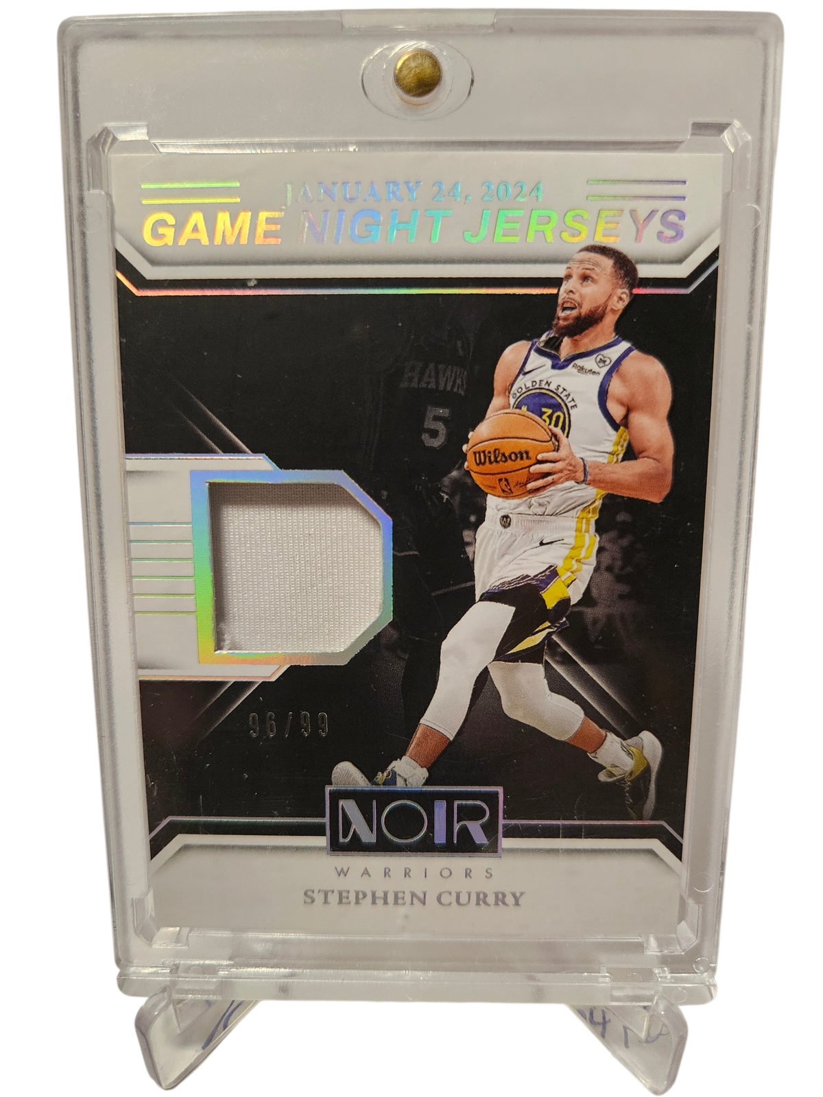 2024-25 Panini Noir #GNJ-CUR Stephen Curry Game Night Jerseys Game Worn January 24th 2024 96/99