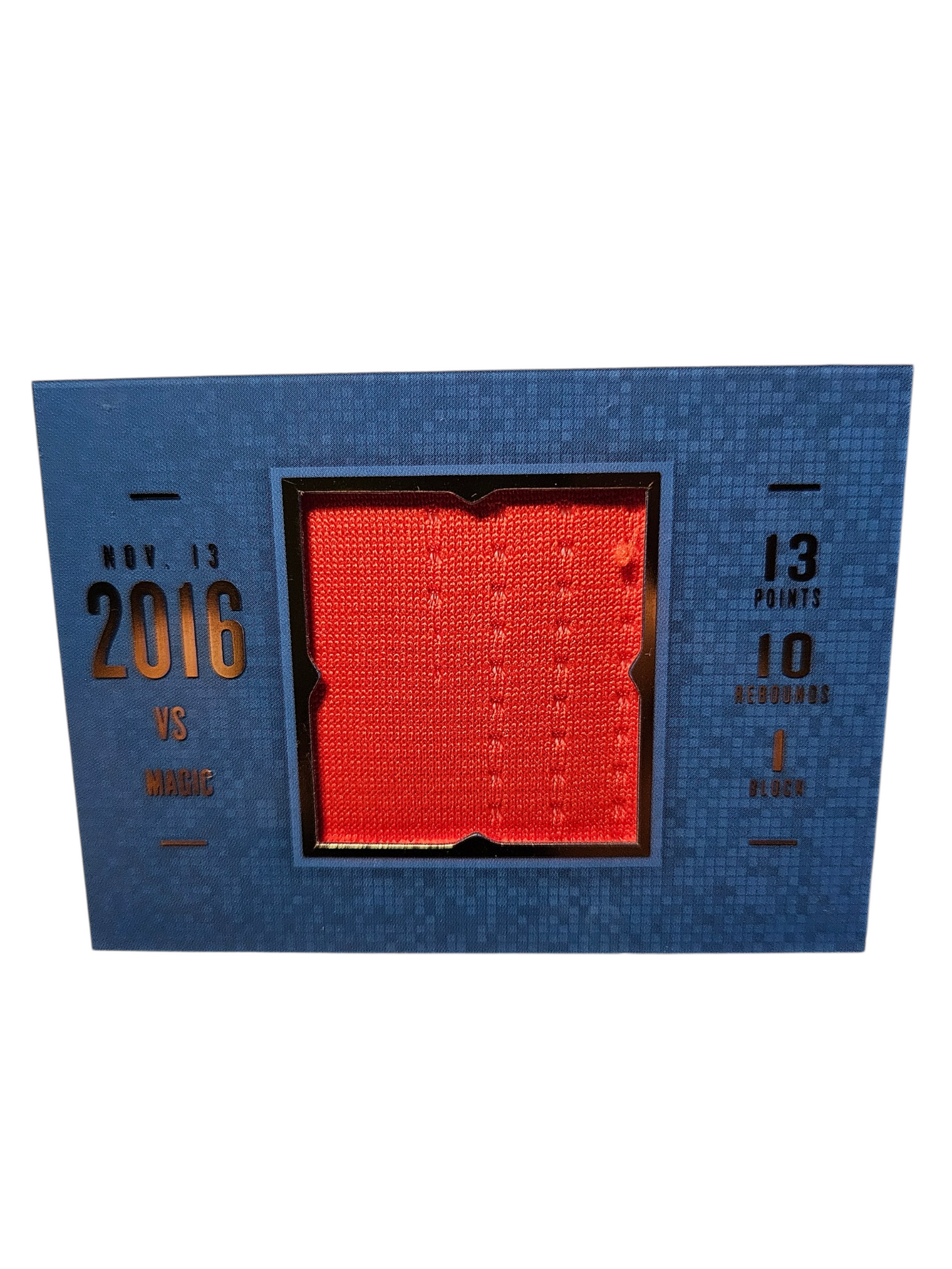 2016-17 Panini Preferred #14 Steven Adams Stat Line Memorabilia Booklet Game Worn Patch November 13th 2016 101/149