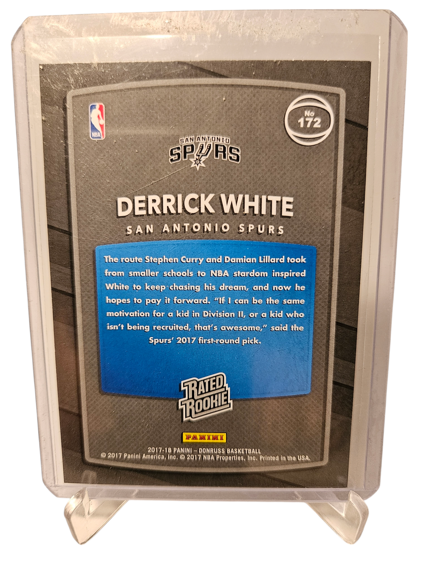 2017-18 Panini Donruss #172 Derrick White Rookie Card