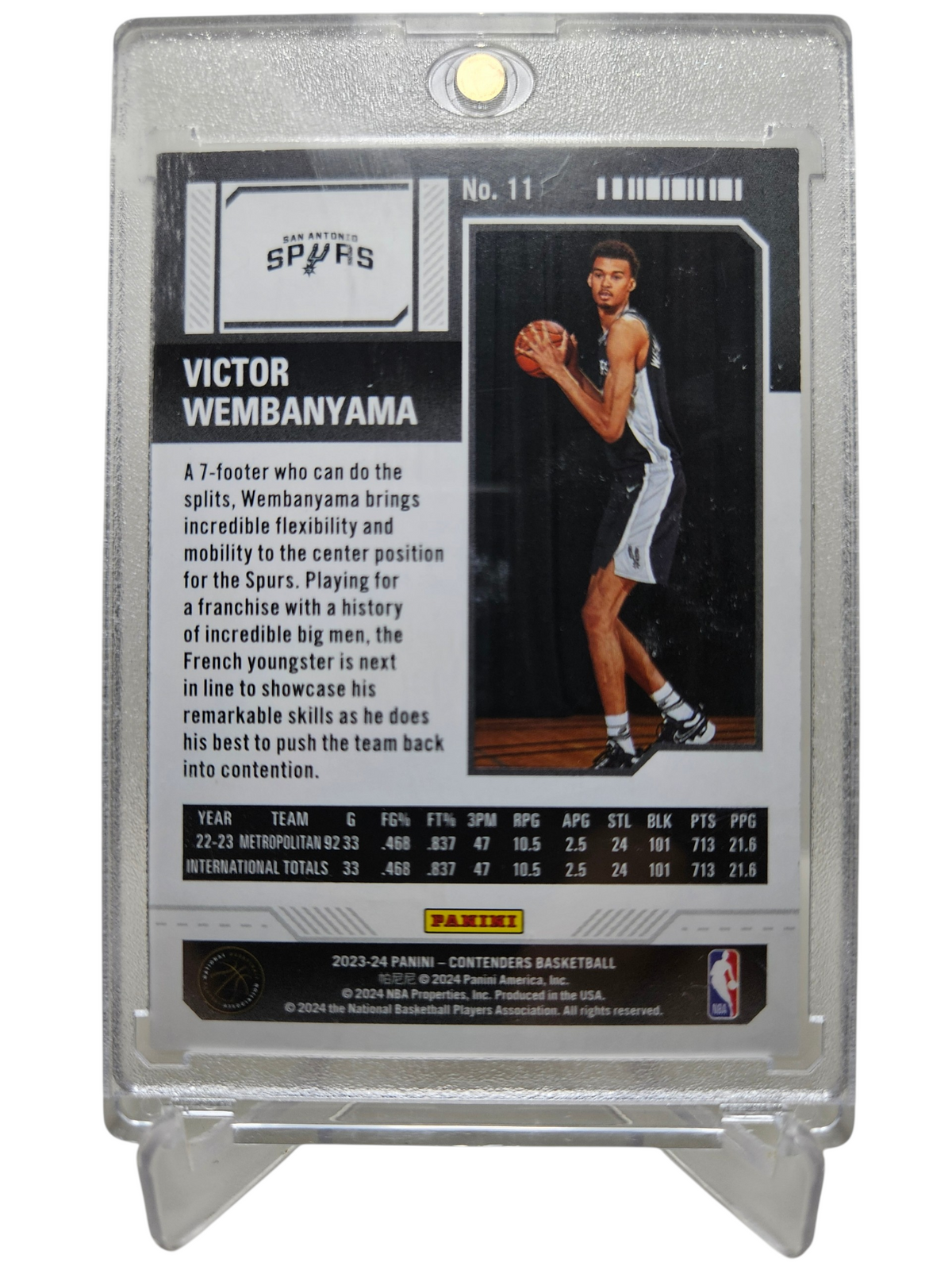 2023-24 Panini Contenders #11 Victor Wembanyama Rookie Card Season Ticket