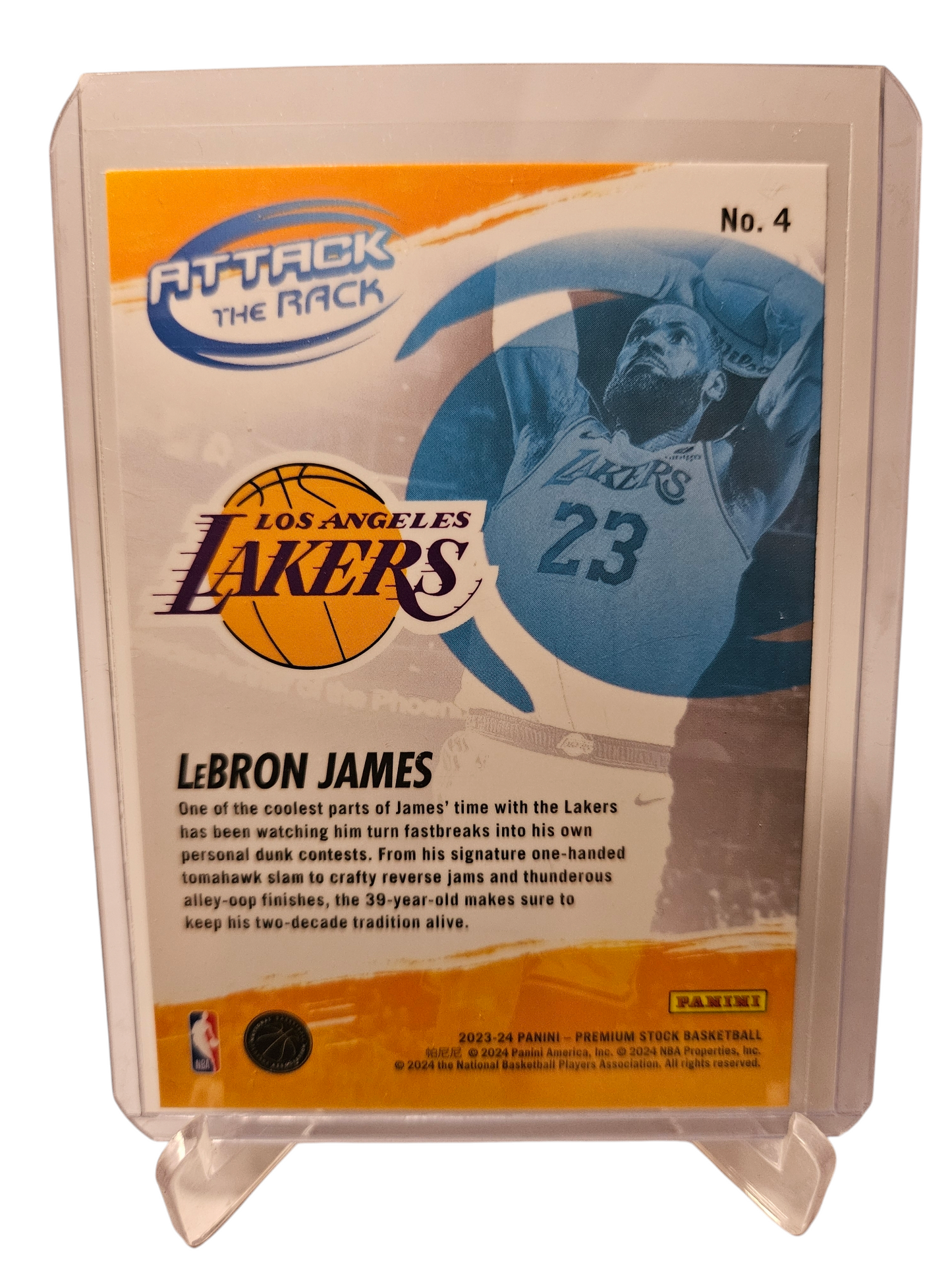 2023-24 Panini Hoops Premium Stock #4 Lebron James Attack The Rack