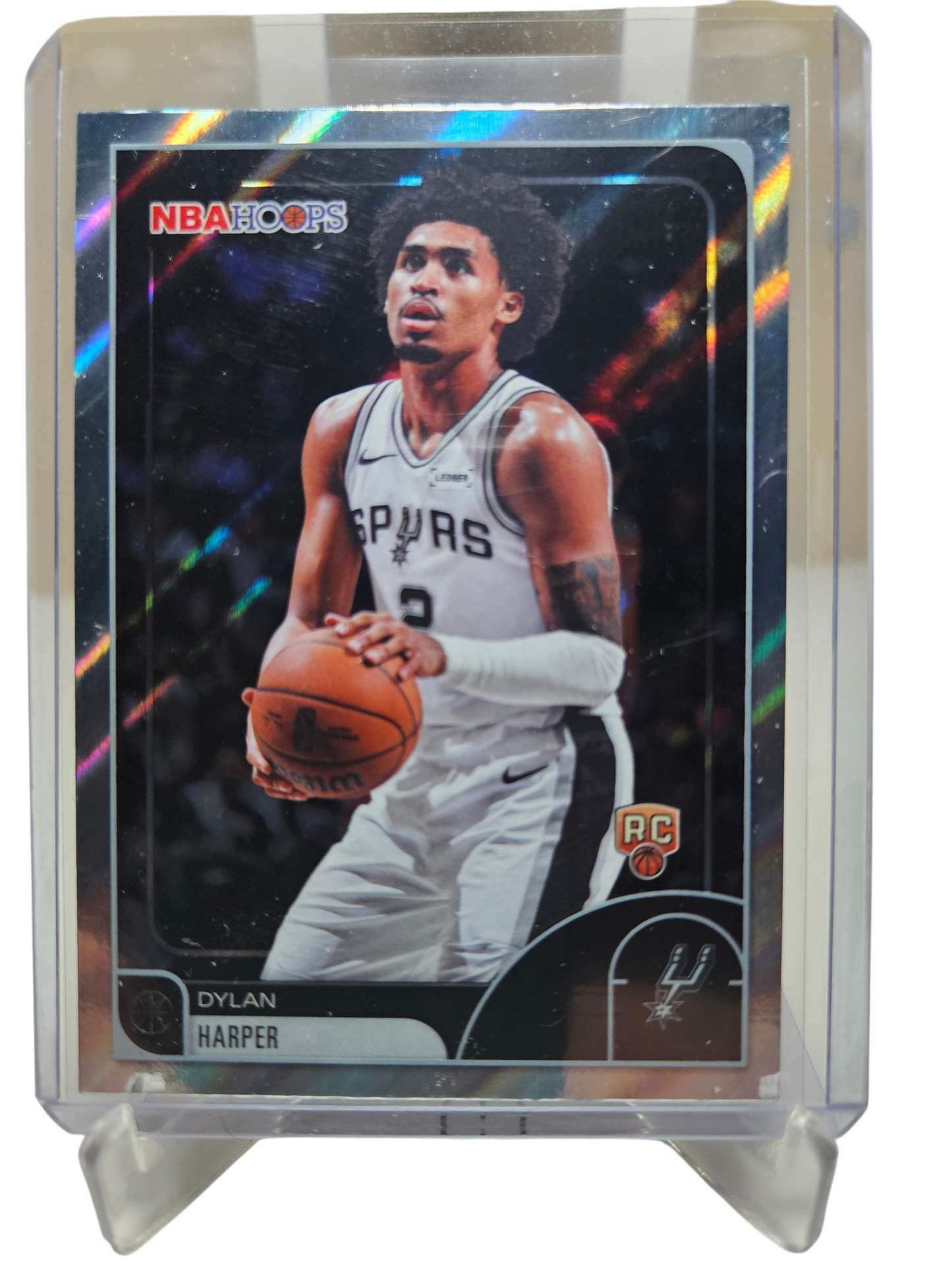 2025-26 Topps Hoops #7 Dylan Harper Rookie Card Rainbow Foil