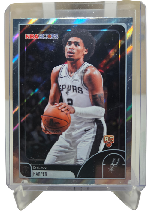 2025-26 Topps Hoops #7 Dylan Harper Rookie Card Rainbow Foil
