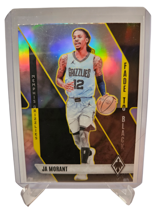 2023-24 Panini Phoenix #15 JA Morant Fade To Black Silver