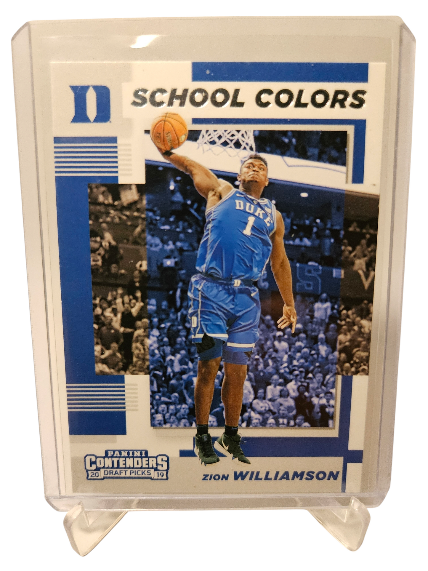 2019-20 Panini Contenders Draft Picks #1 Zion Williamson Rookie Card School Colors Draft Picks