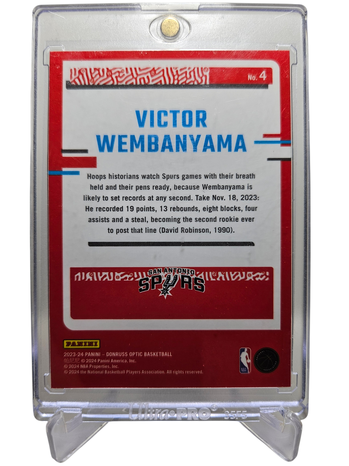 2023-24 Panini Donruss Optic #4 Victor Wembanyama Rookie Card The Rookies