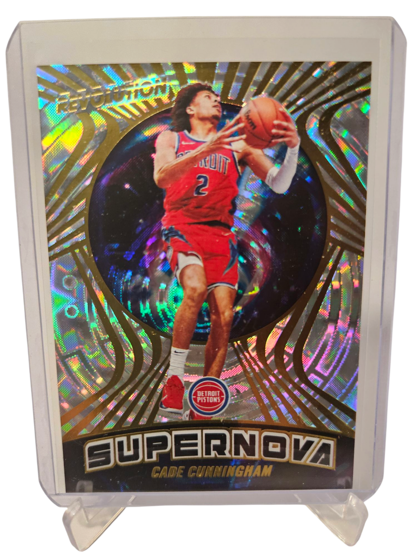 2021-22 Panini Revolution #14 Cade Cunningham Rookie Card Supernova Fractal