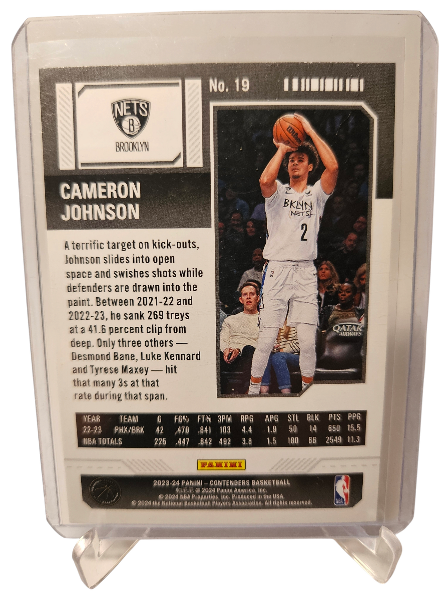 2023-24 Panini Contenders #19 Cameron Johnson Season Ticket