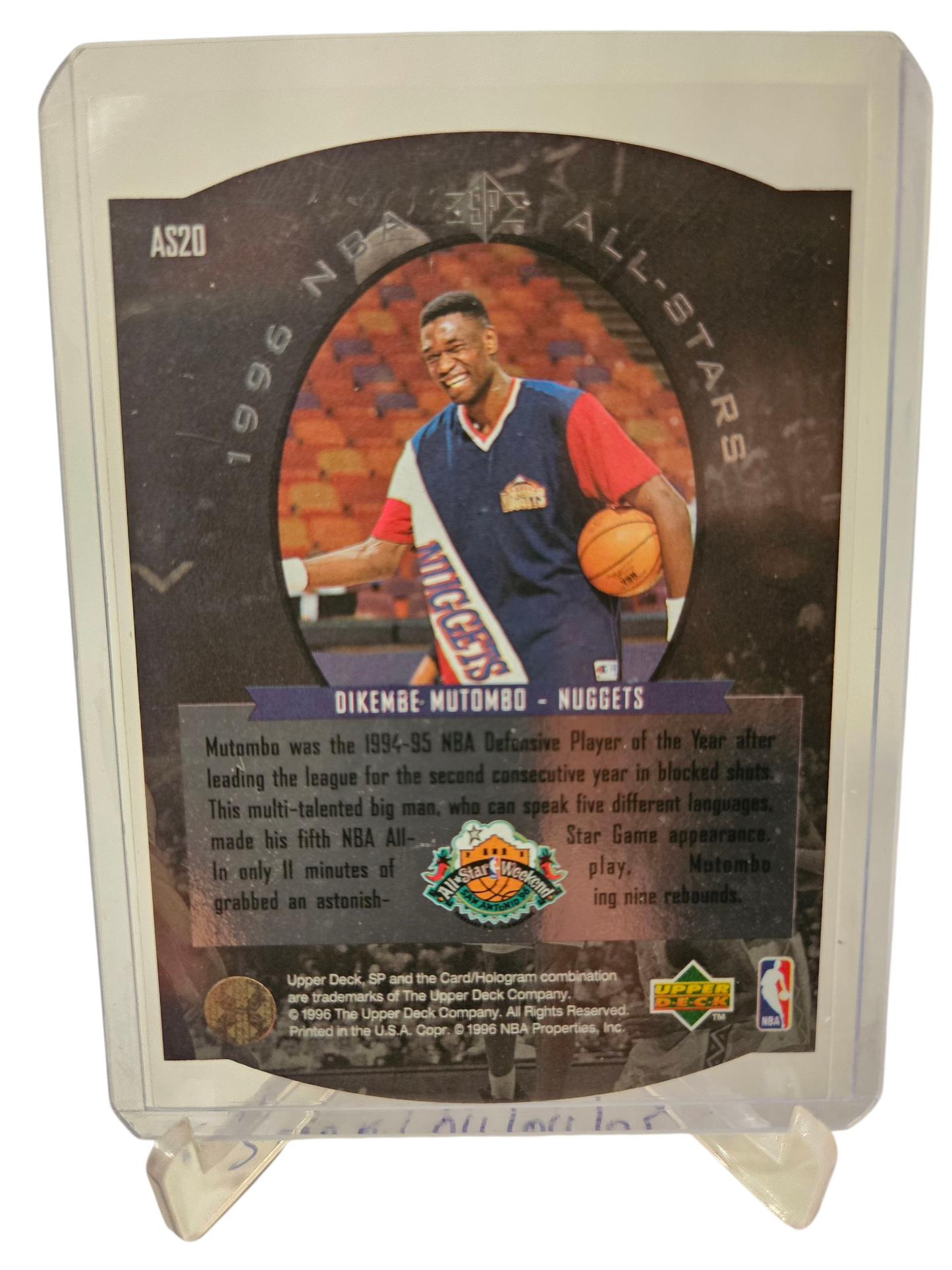 1996 Upper Deck SPX #AS20 Dikembe Mutombo 1996 All-Stars Die Cut