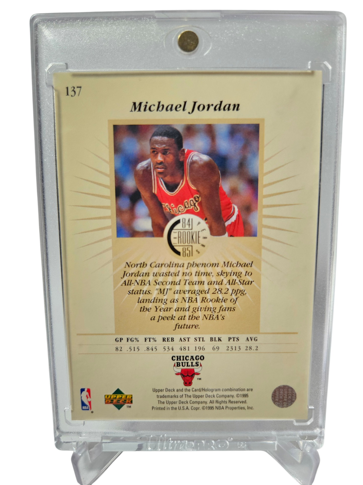1995 Upper Deck #137 Michael Jordan The Rookie Years Electric Court SP