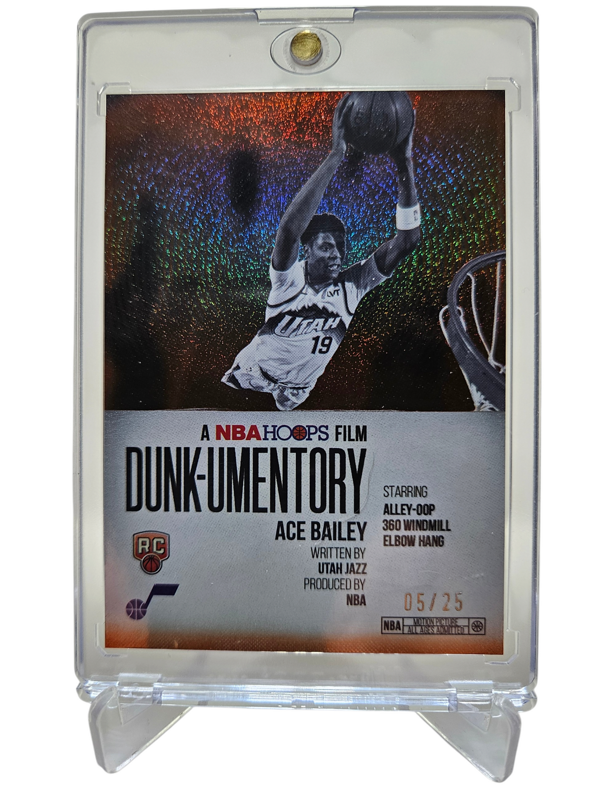 2025-26 Topps Hoops #D-14 Ace Bailey Rookie Card Dunk-Umentory Orange 05/25