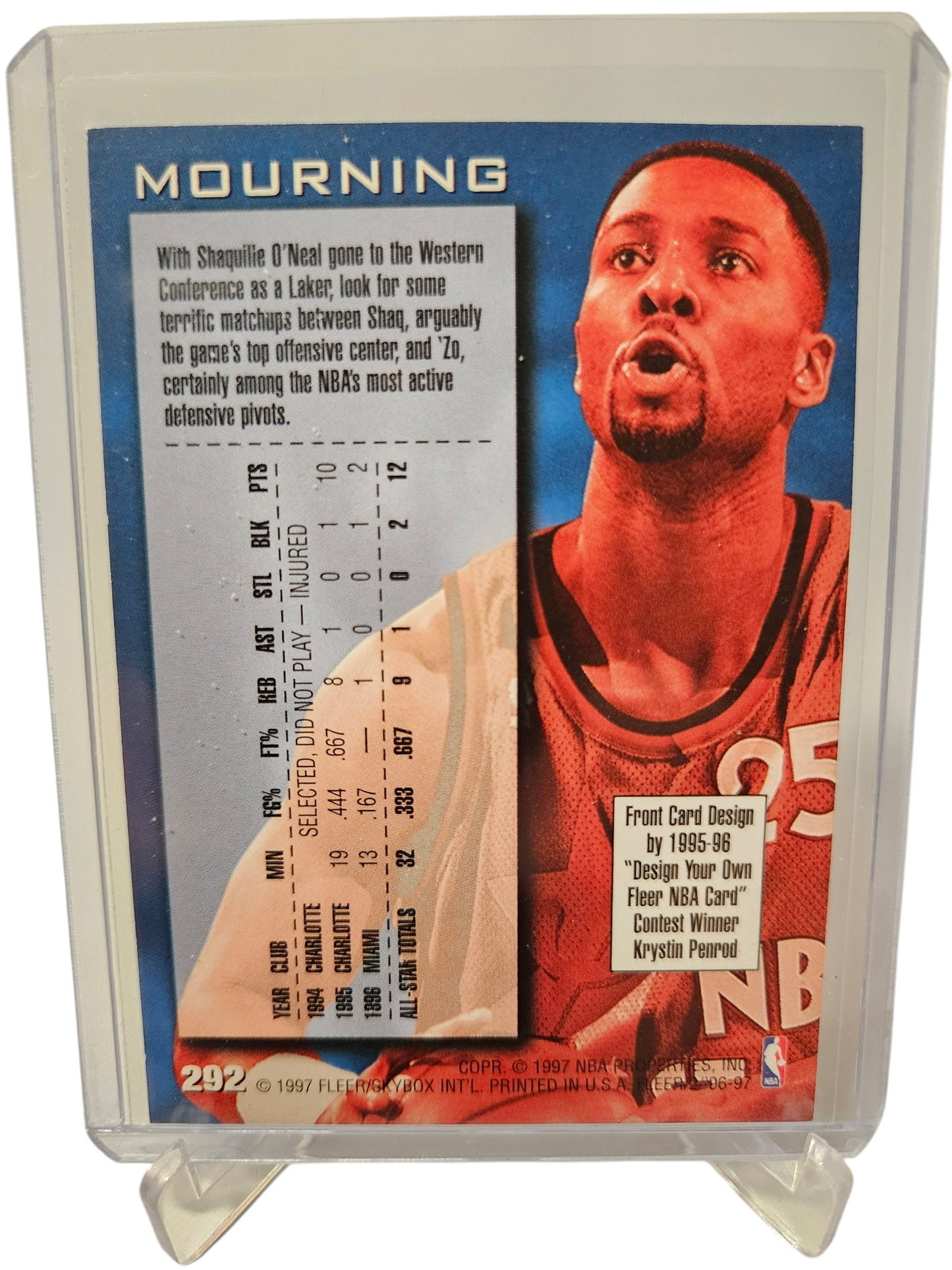 1996-97 Fleer #292 Alonzo Mourning NBA All-Star 3 Retro