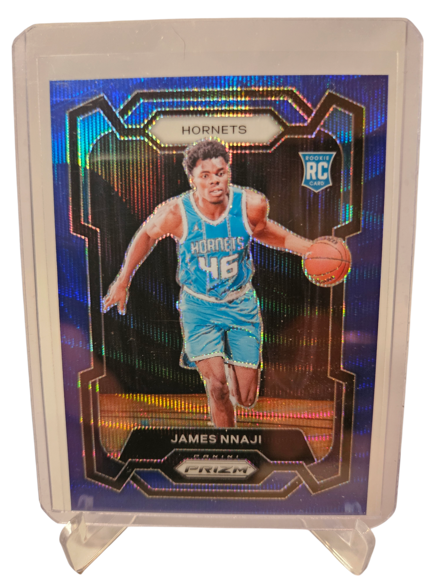 2023-24 Panini Prizm #159 James Nnaji Rookie Card Blue Wave Prizm