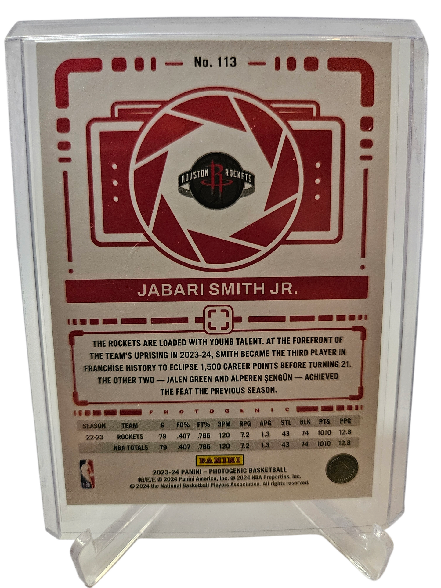 2023-24 Panini Photogenic #113 Jabari Smith JR