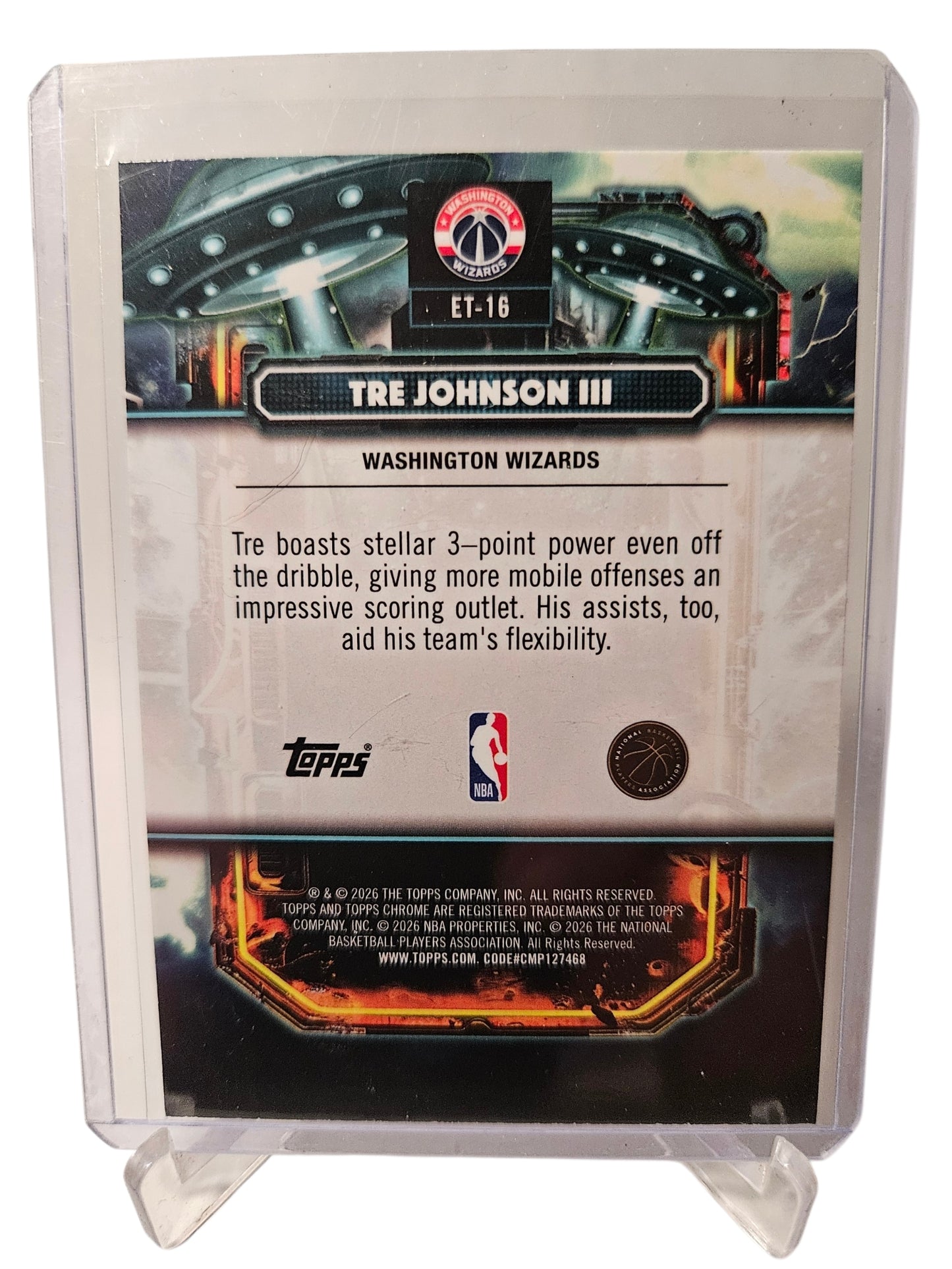 2025 Topps Chrome Cosmic #ET-16 Trey Johnson III Rookie Card Extraterrestrial talent