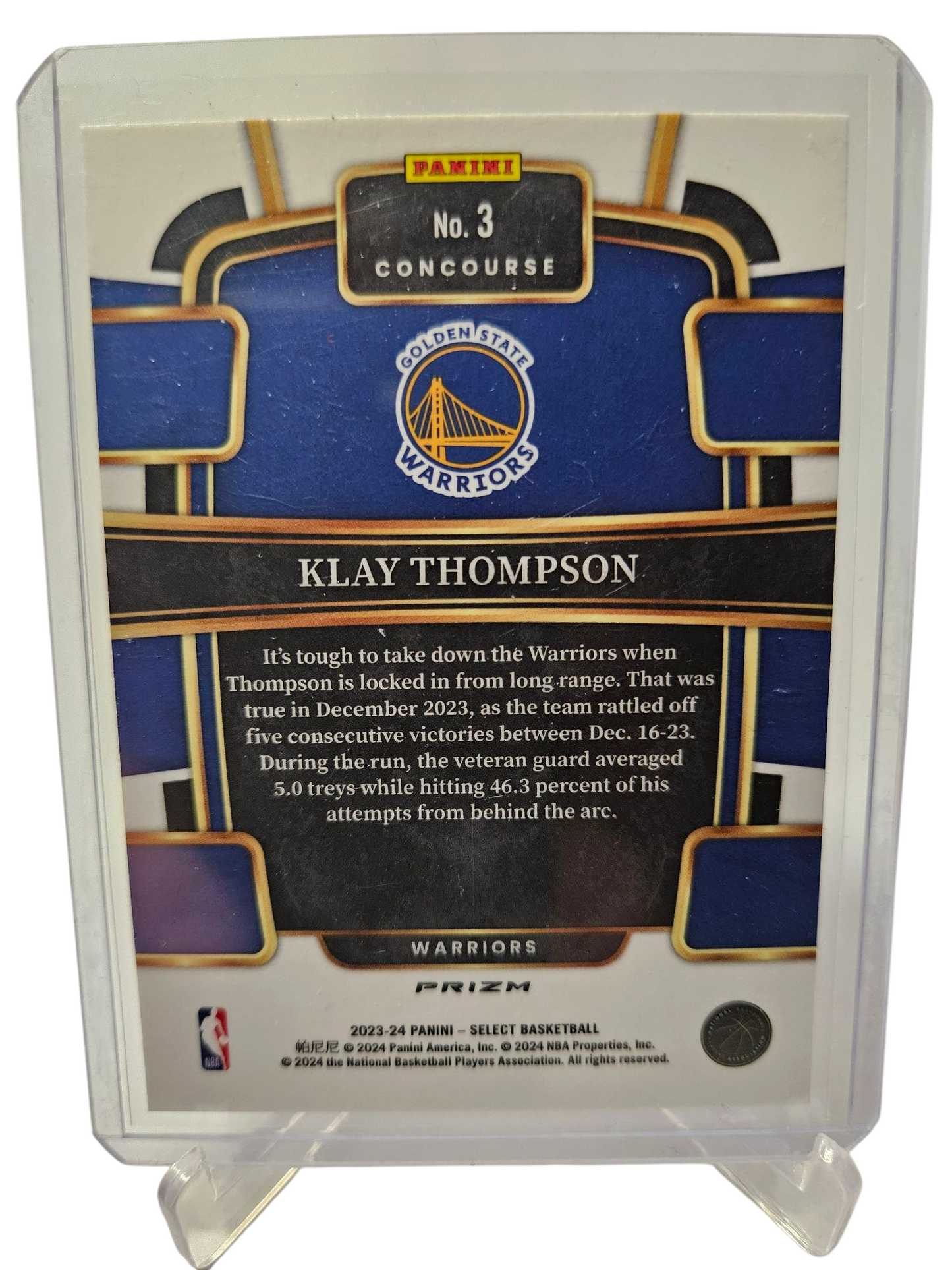 2023-24 Panini Select #3 Klay Thompson Red Wave Prizm