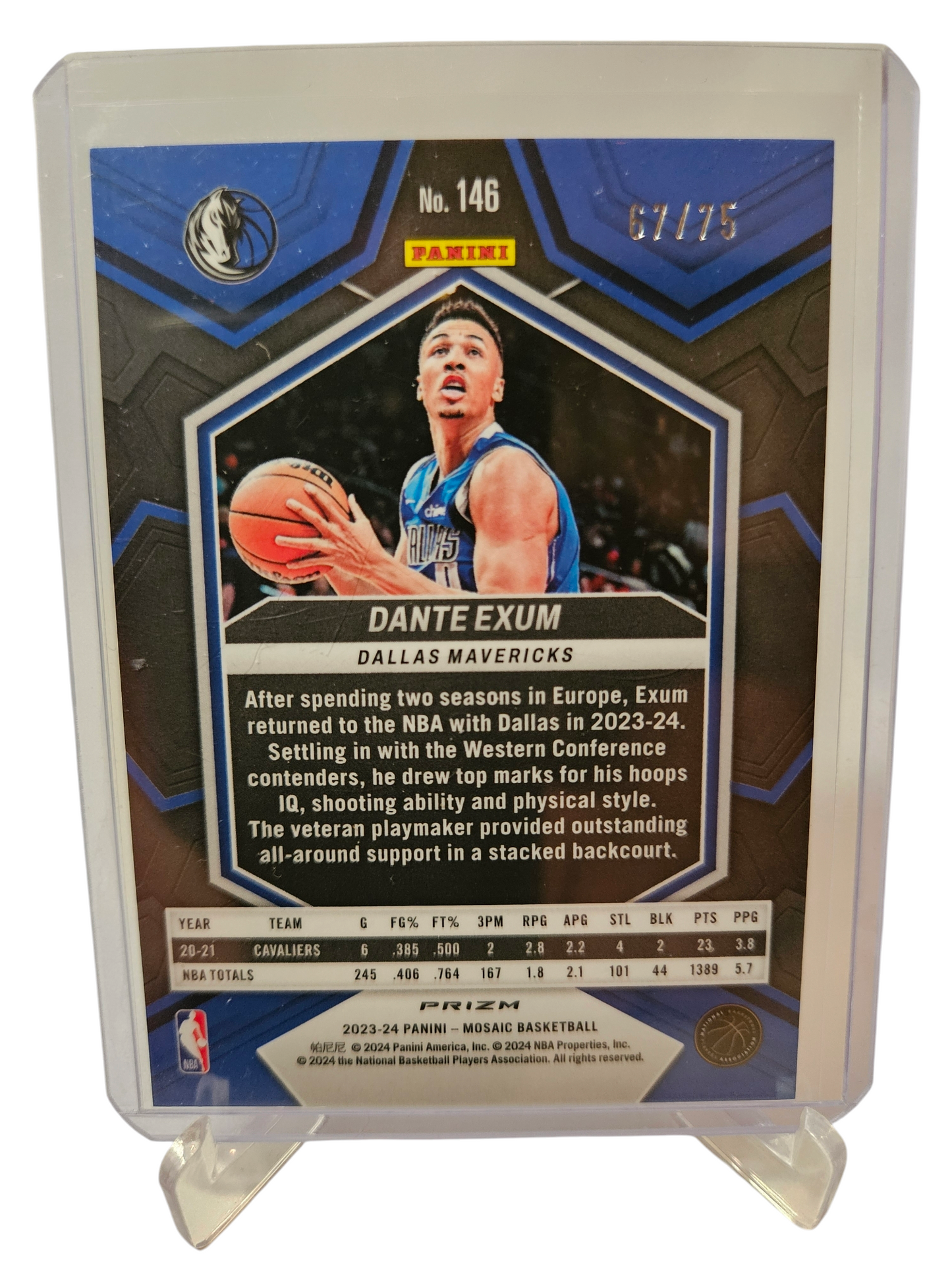 2023-24 Panini Mosaic Choice #146 Dante Exum Yellow Red Mosaic Prizm 67/75