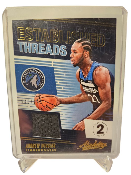 2018-19 Panini Absolute Memorabilia #ET-AWG Andrew Wiggins Established Threads Game Worn Patch 140/149
