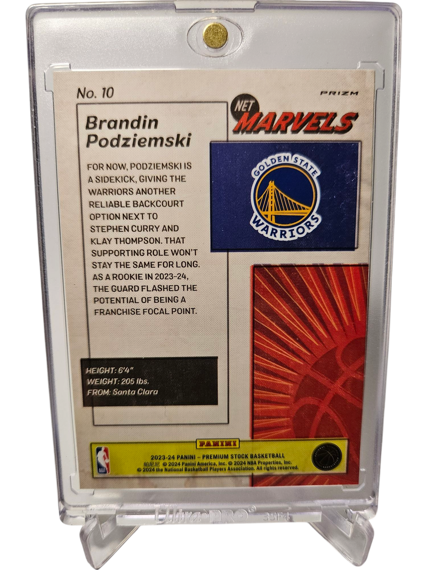 2023-24 Panini Hoops Premium Stock #10 Brandon Podziemski Net Marvels Scope Prizm Case Hit SSP