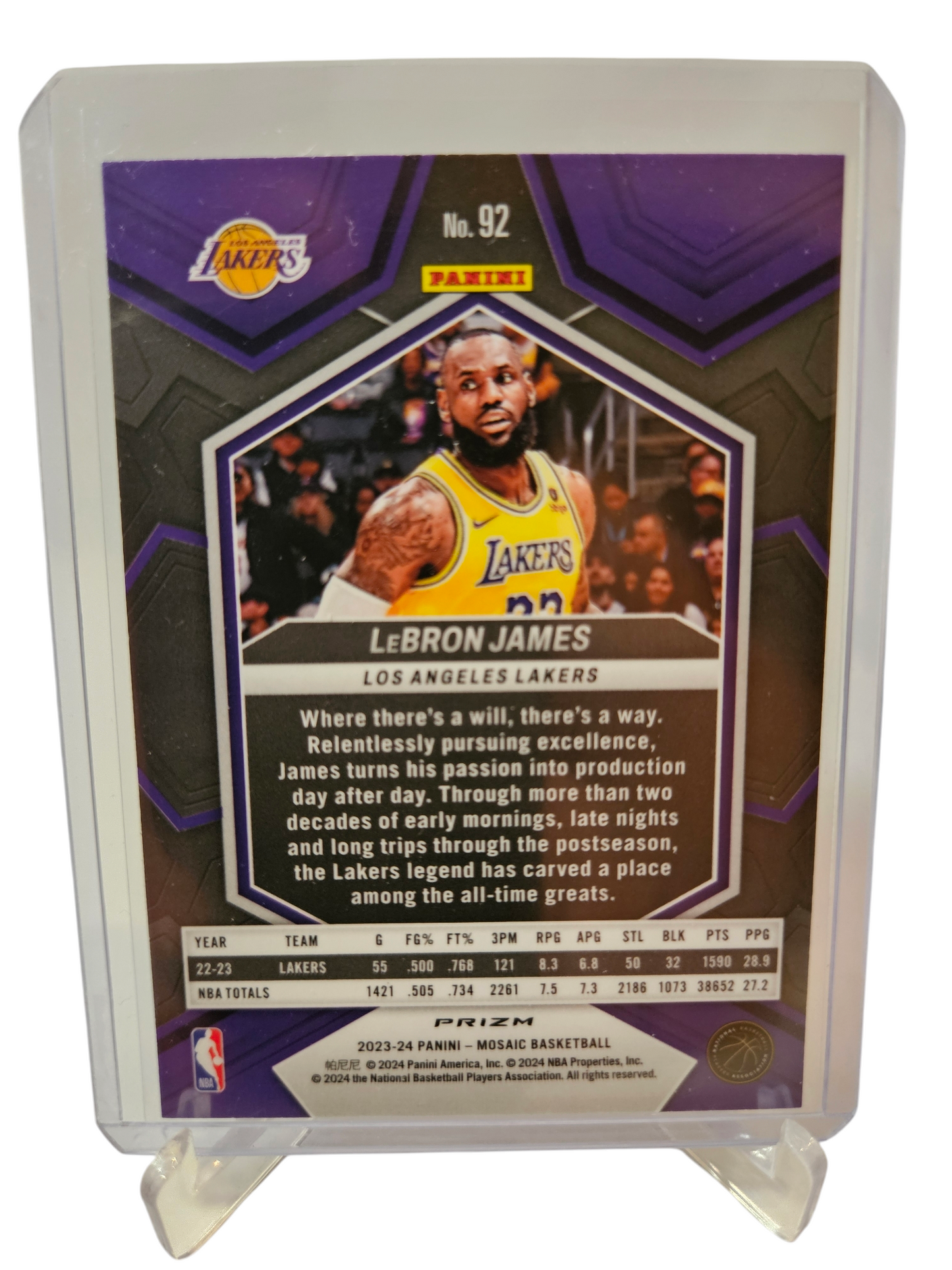 2023-24 Panini Mosaic #92 Lebron James Mosaic Prizm