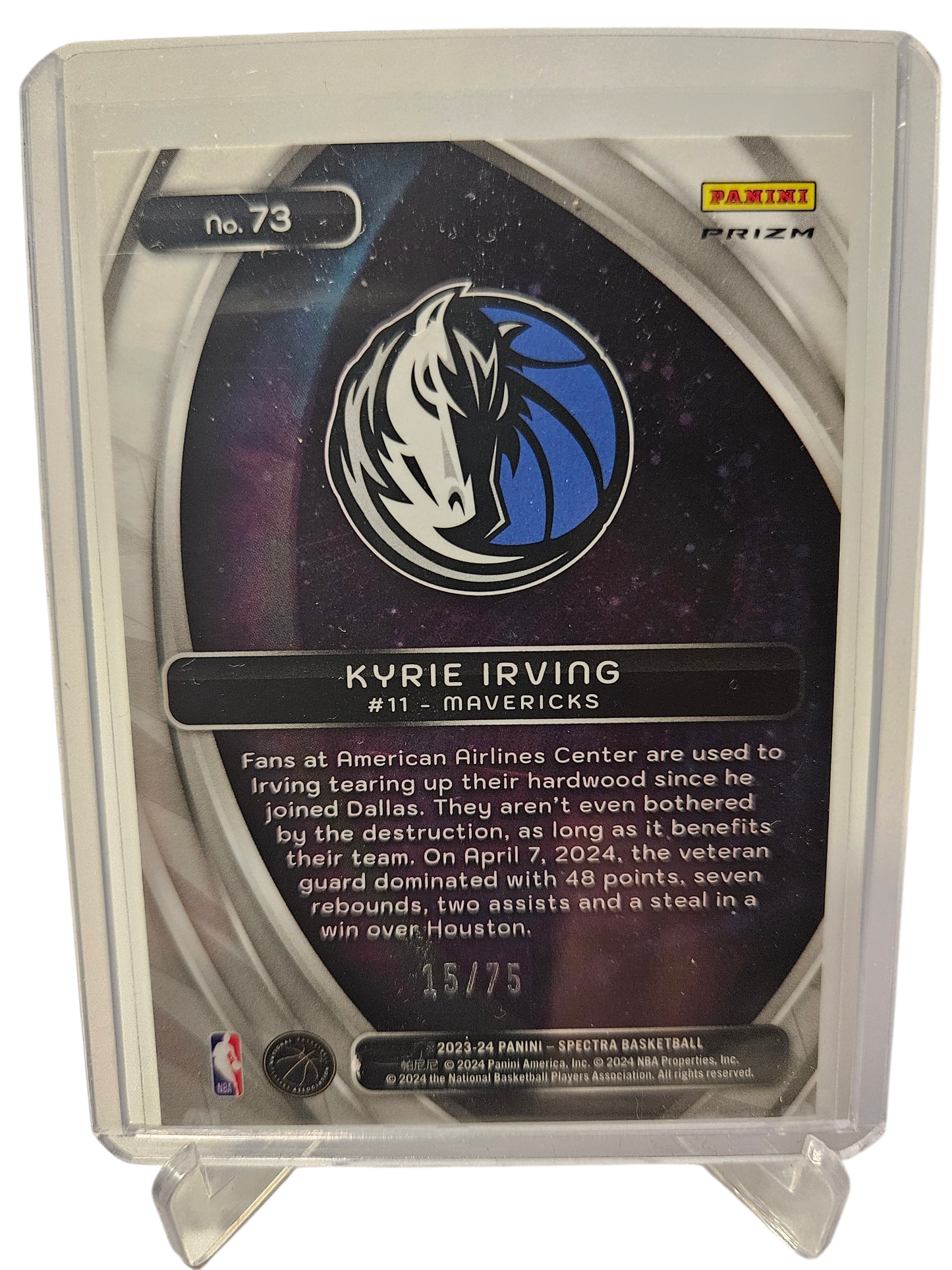 2023-24 Panini Spectra #73 Kyrie Irving Green Hyper Titan SP 15/75