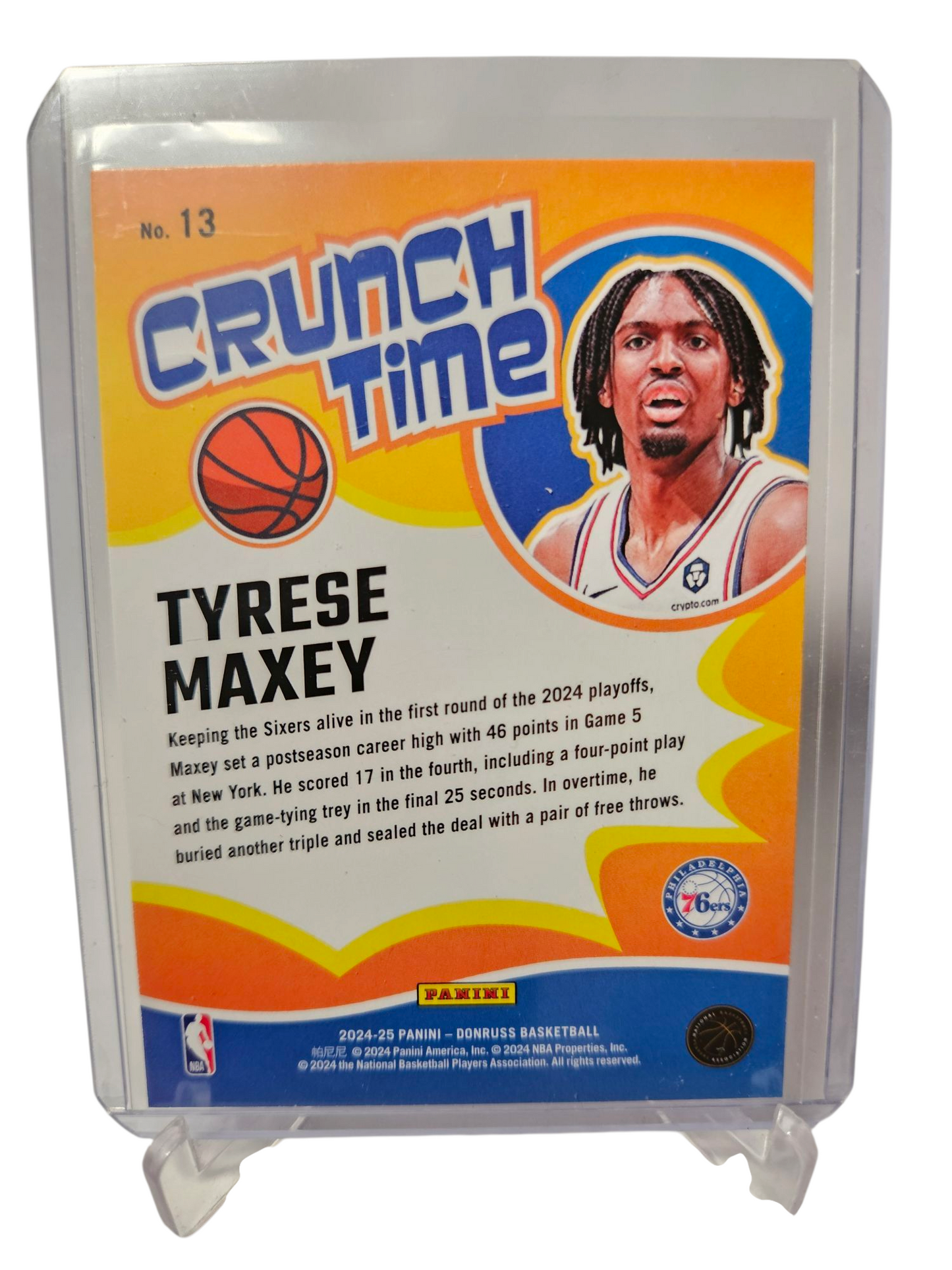 2024-25 Panini Hoops #13 Tyrese Maxey Crunch Time