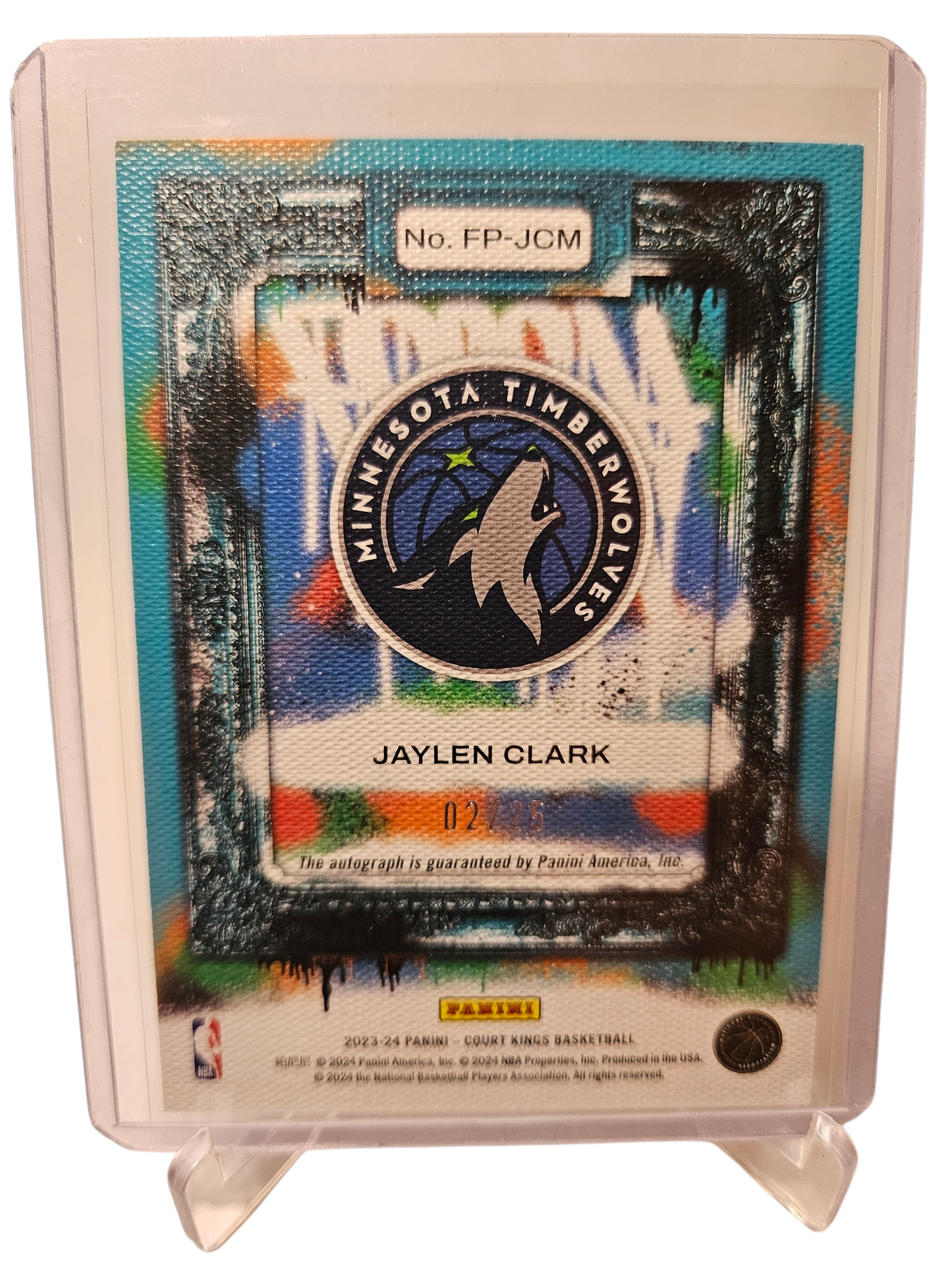 2023-24 Panini Origins #FP-JCM Jaylen Clark Rookie Card Fresh Paint Autograph 02/25