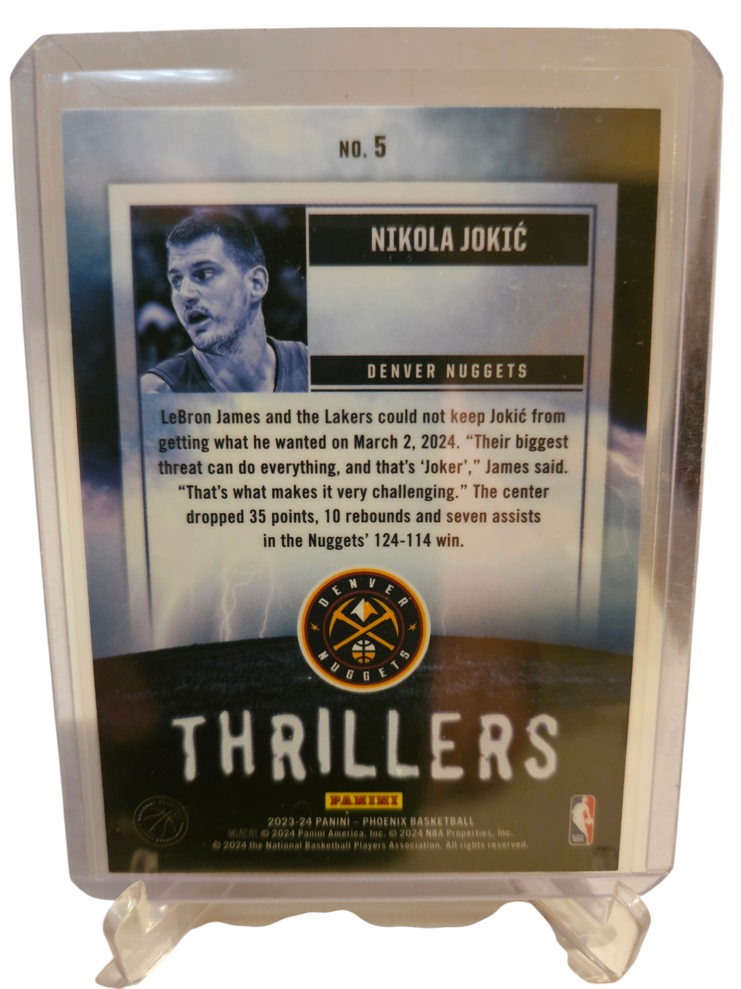 2023-24 Panini Phoenix #5 Nikola Jokic Thrillers