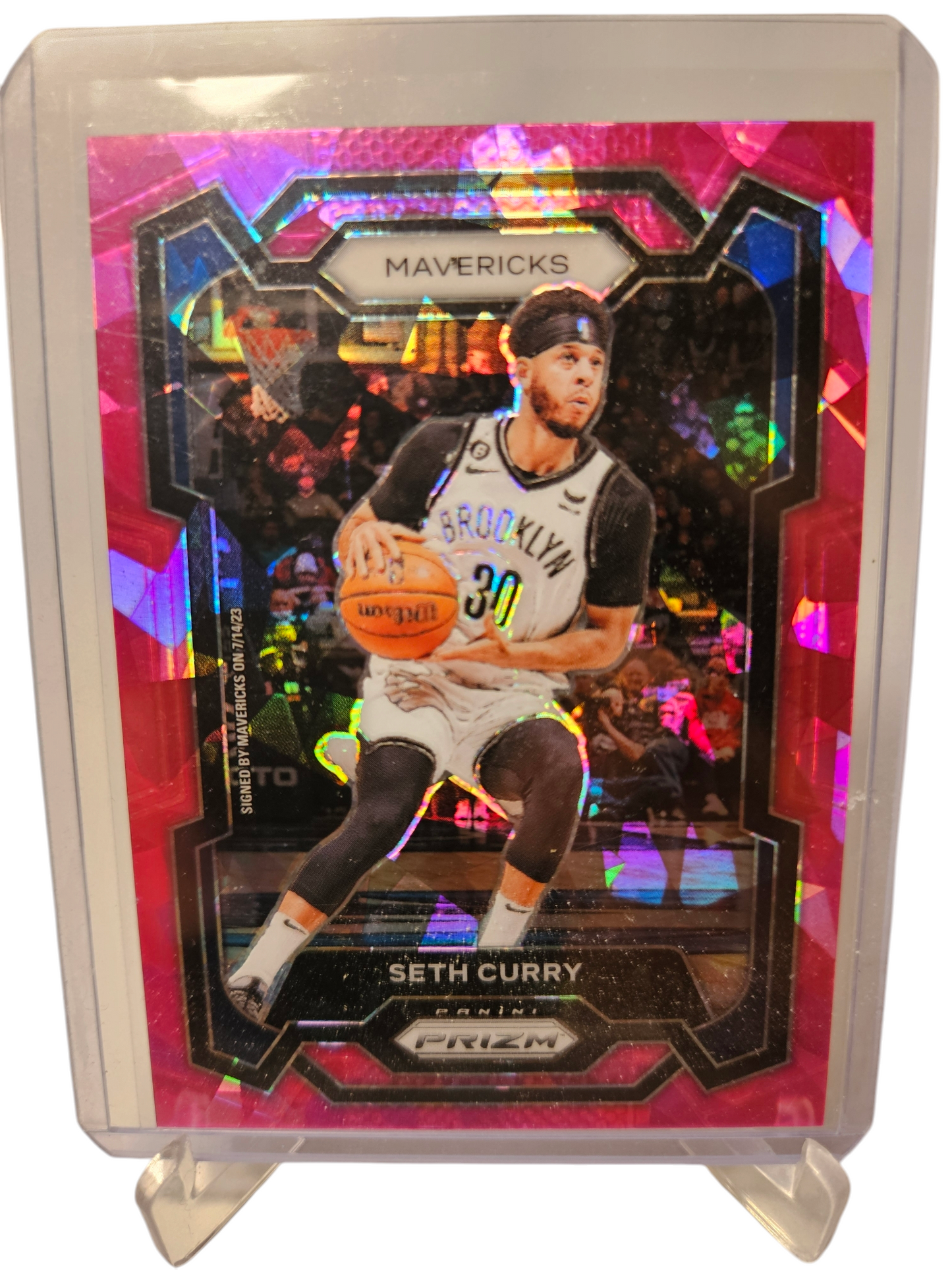 2023-24 Panini Prizm #219 Seth Curry Red Pink Ice Prizm